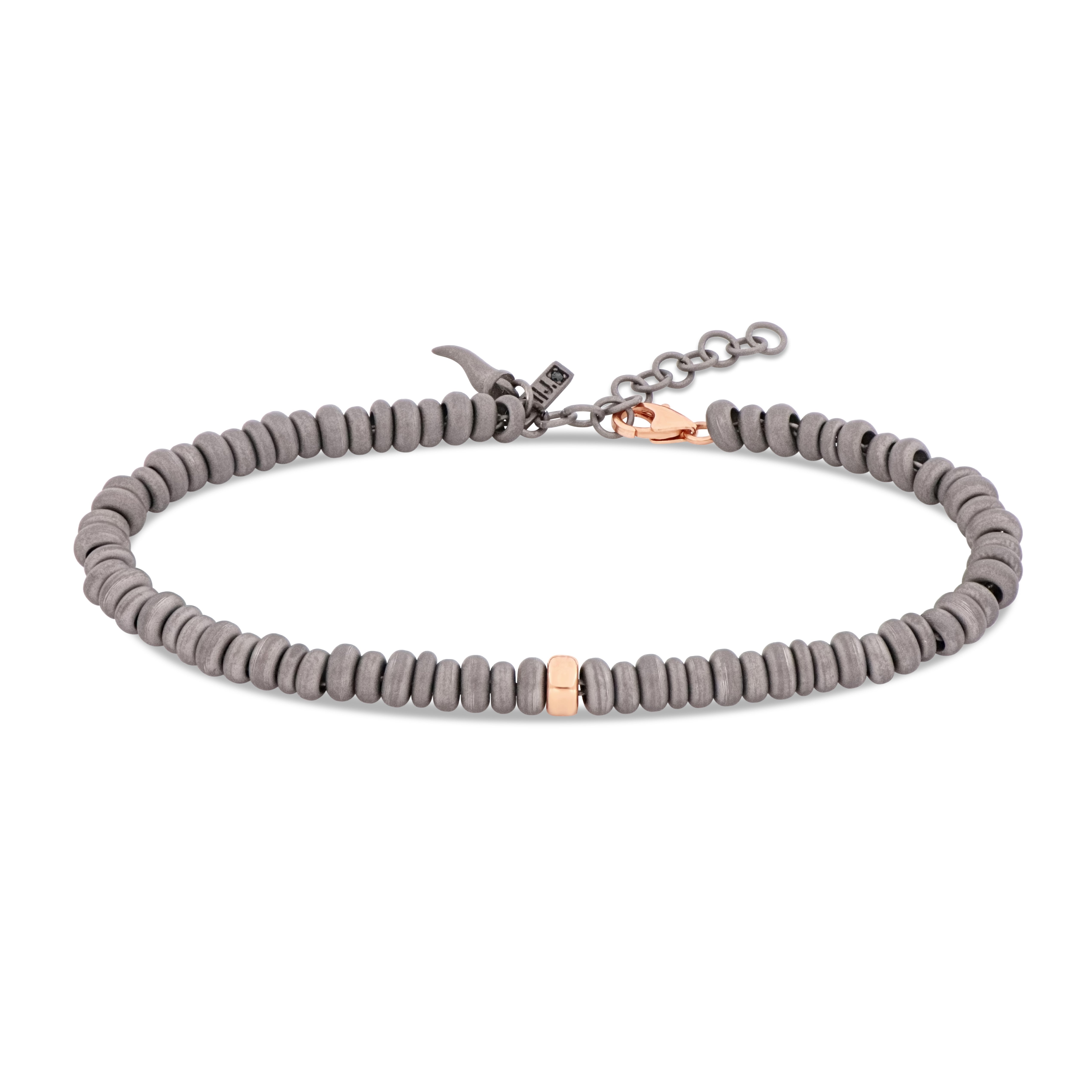 Bracelet UOMO with ANELLINI IN Titanium and Rose Gold 9 KT