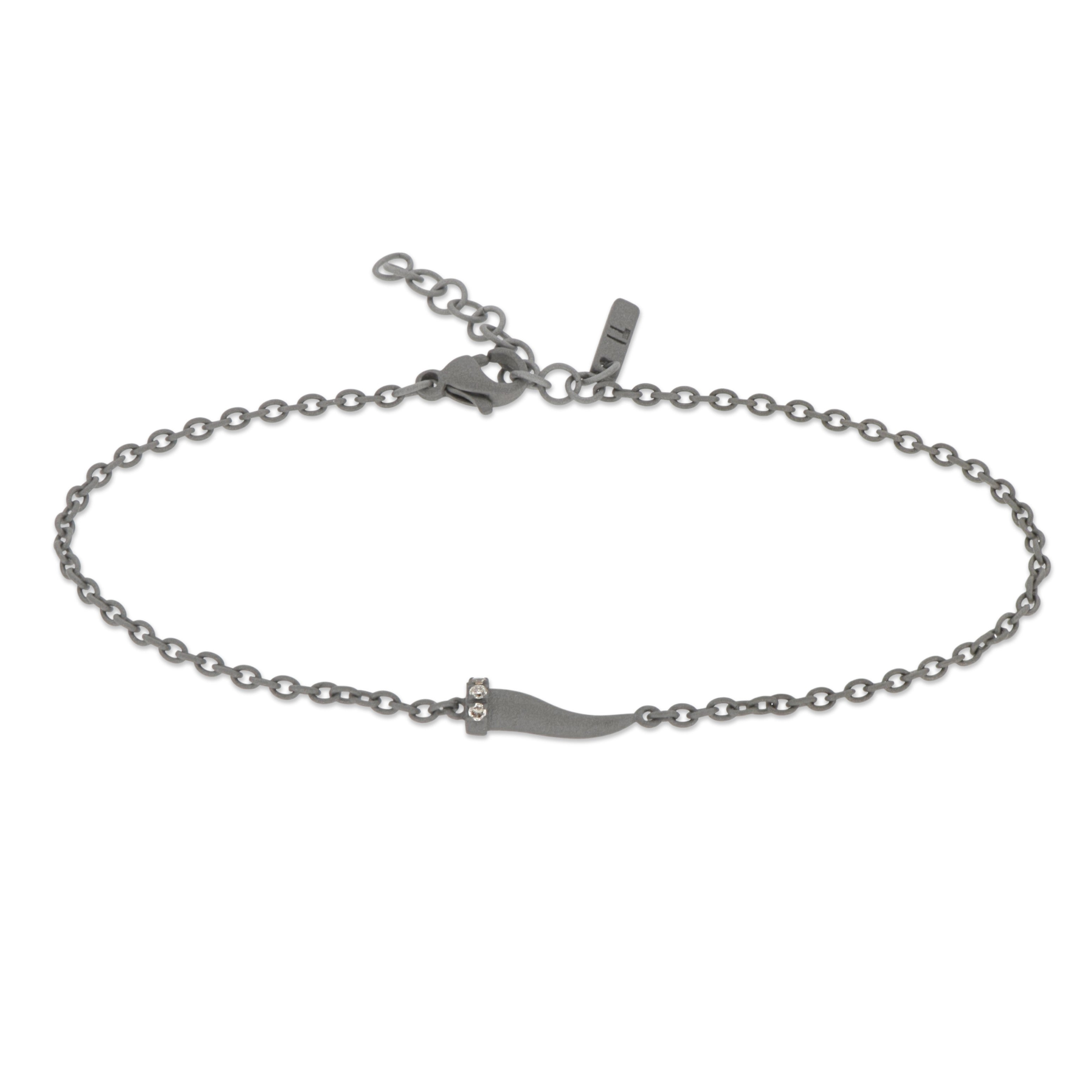 Bracelet with CORNETTO MINI IN Titanium and Diamonds BROWN