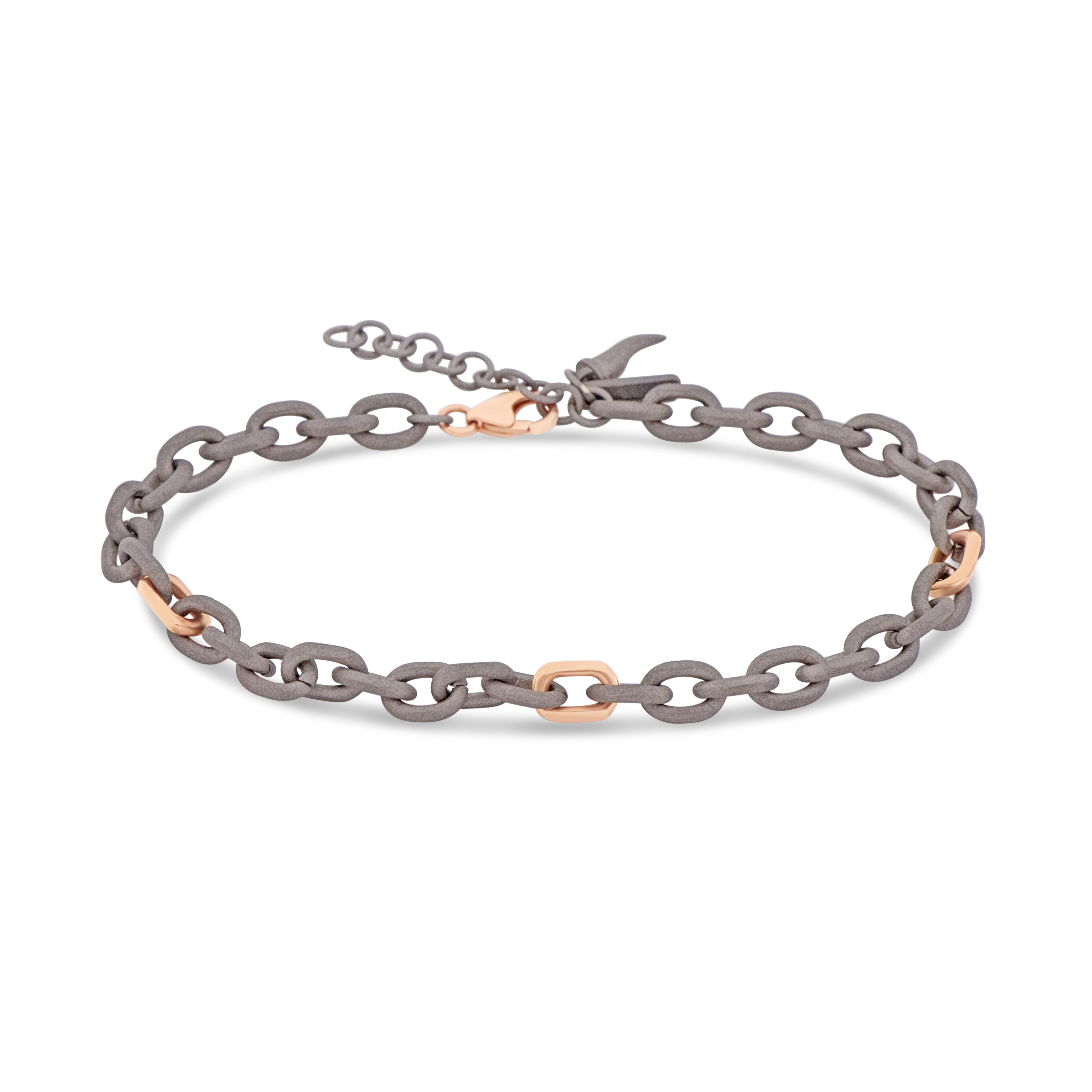Bracelet UOMO with CATENA IN Titanium and Rose gold 9 KT