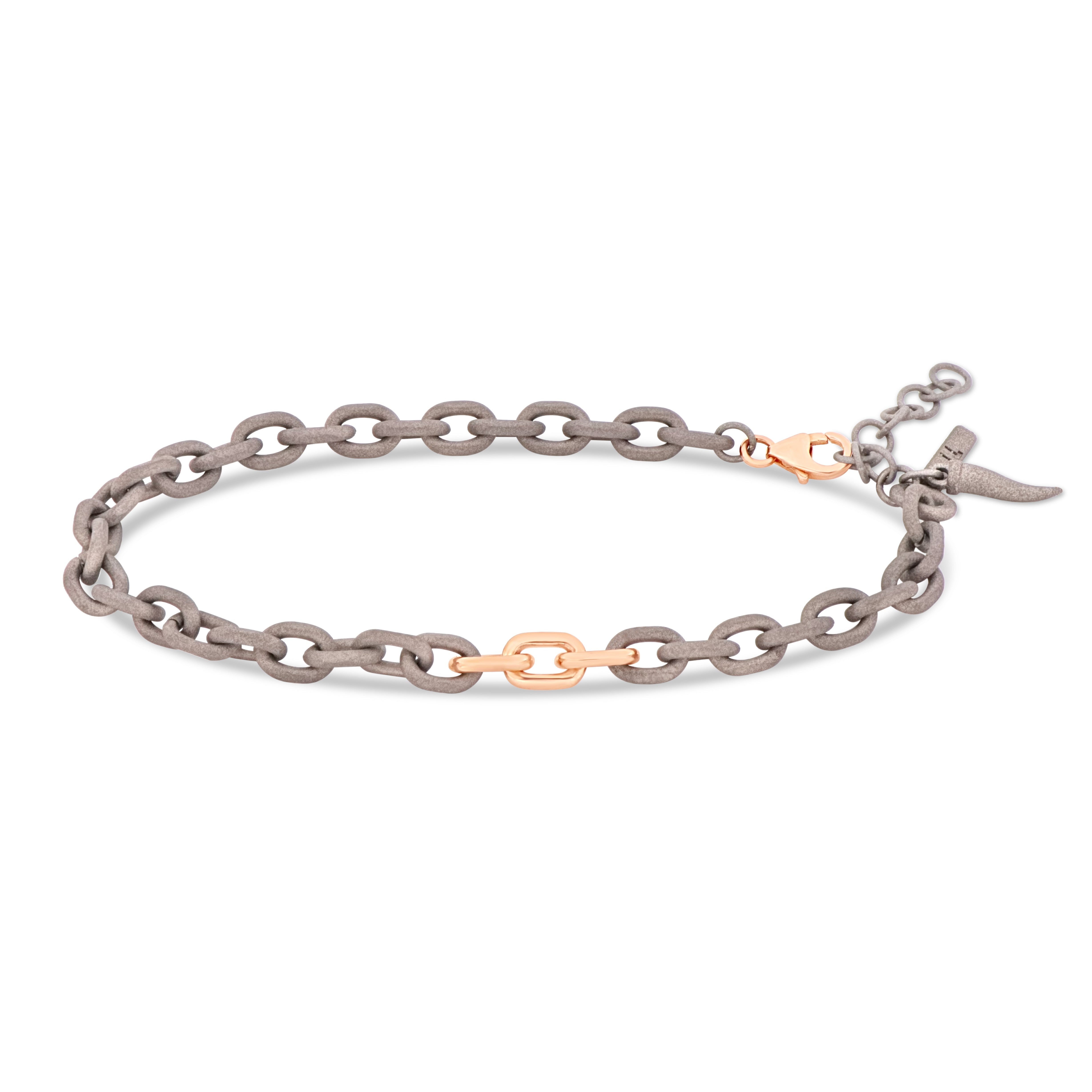 Bracelet UOMO with CATENA IN Titanium and Rose gold 9 KT