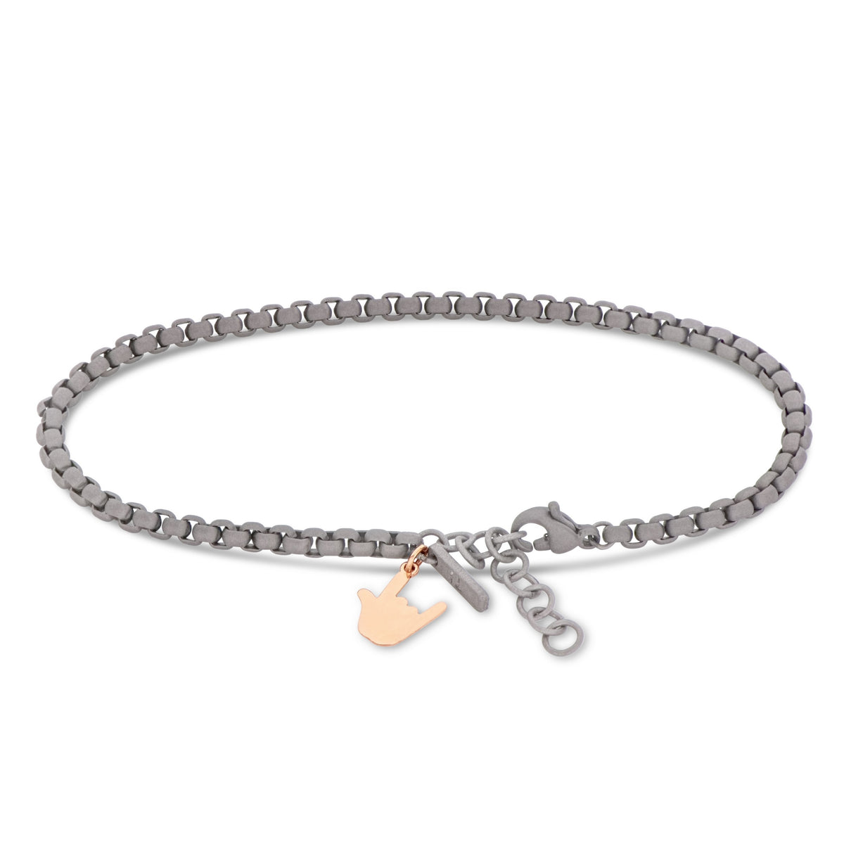 BRACCIALE UOMO SCOOBYDOO IN TITANIO CON SIMBOLO ROCK IN ORO ROSSO 9 KT