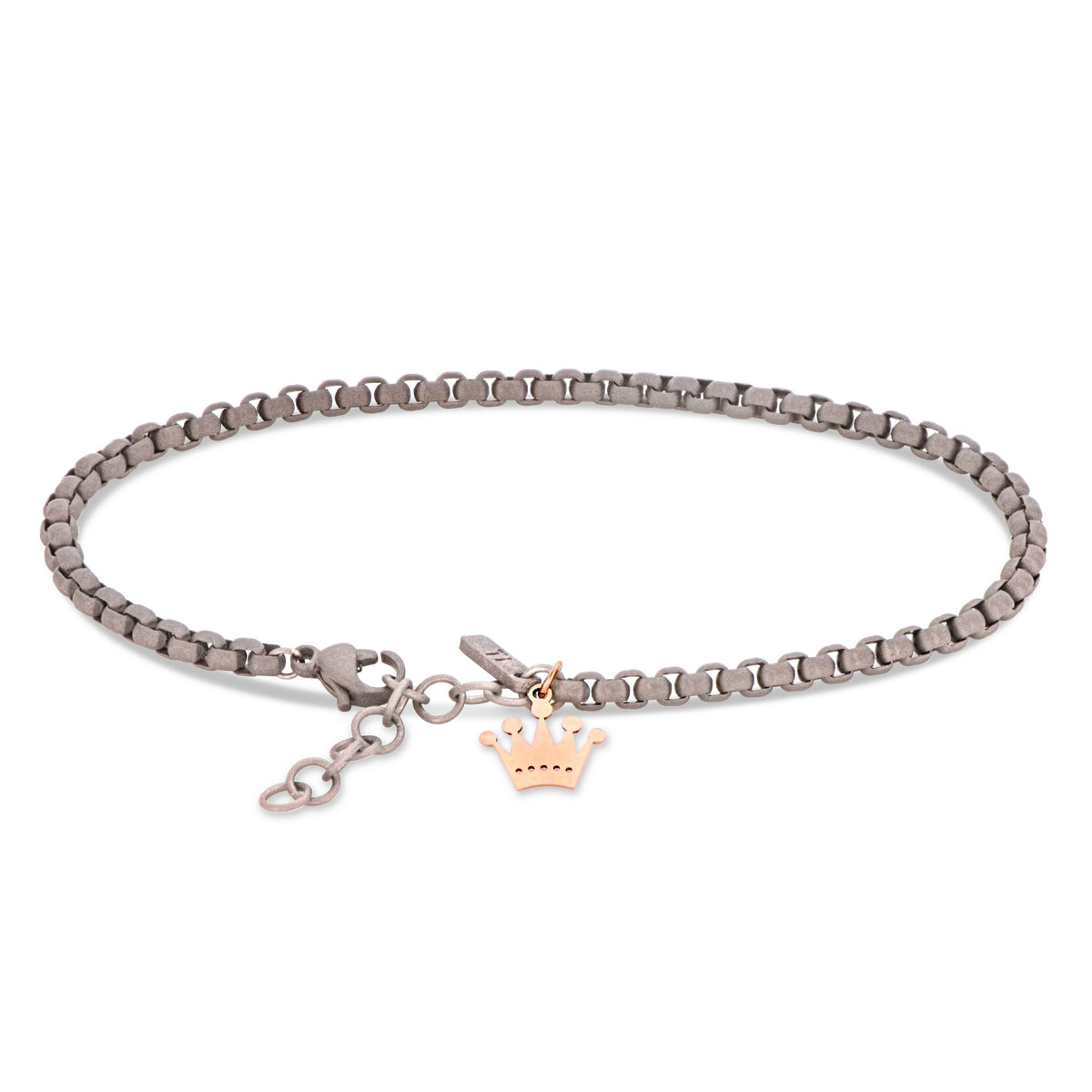 BRACCIALE UOMO SCOOBYDOO IN TITANIO CON CORONA IN ORO ROSSO 9 KT