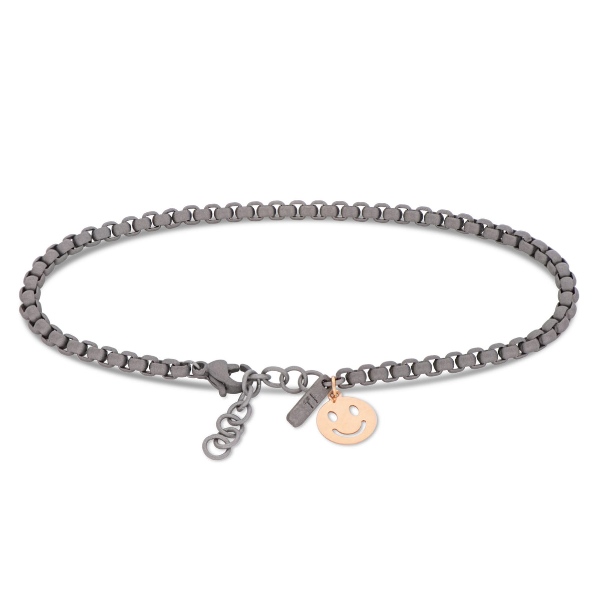 BRACCIALE UOMO SCOOBYDOO IN TITANIO CON SMILE IN ORO ROSSO 9 KT