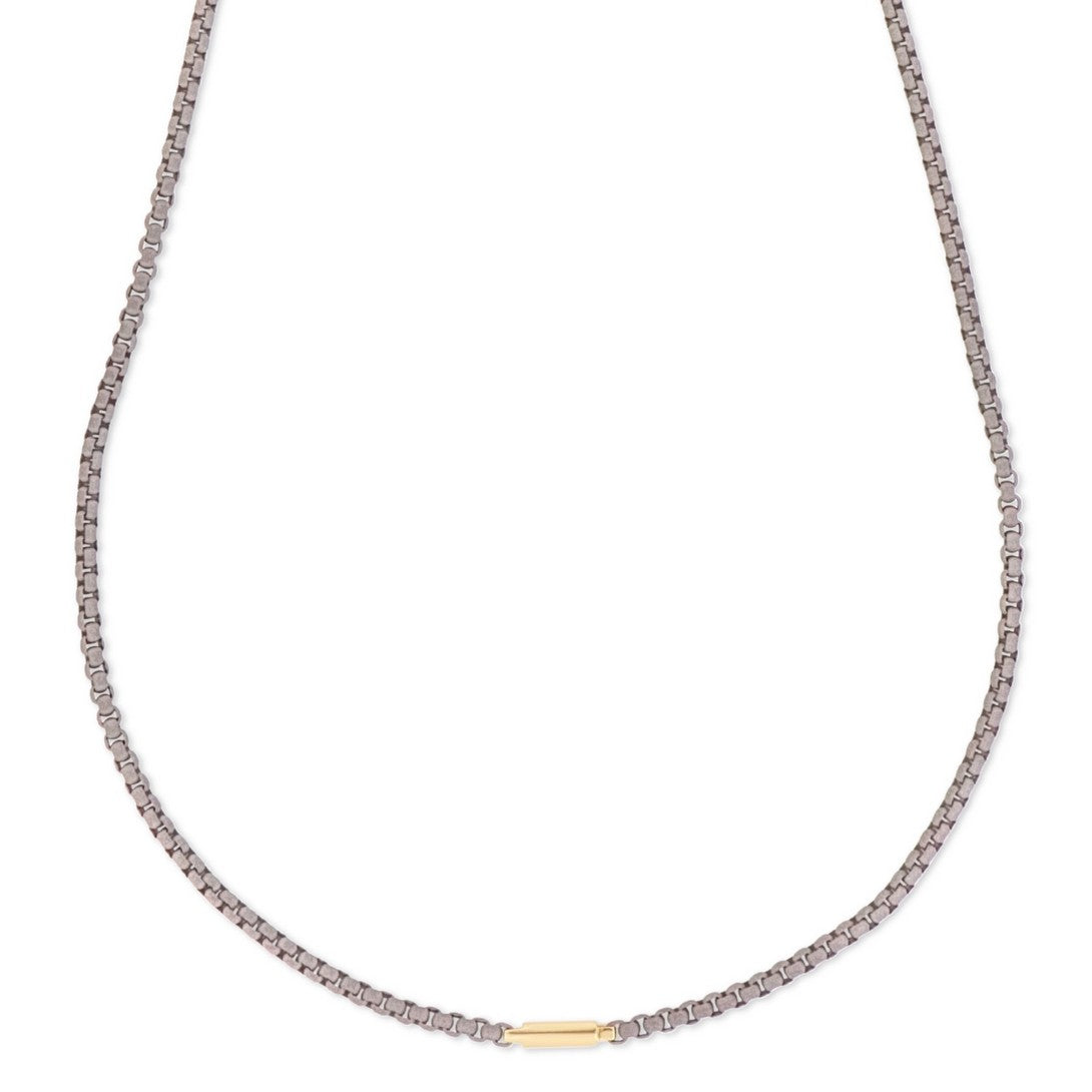 Necklace UOMO with CATENINA SCOOBY DOO IN Titanium BARRETTA and CHIUSURA IN Yellow gold 9 KT