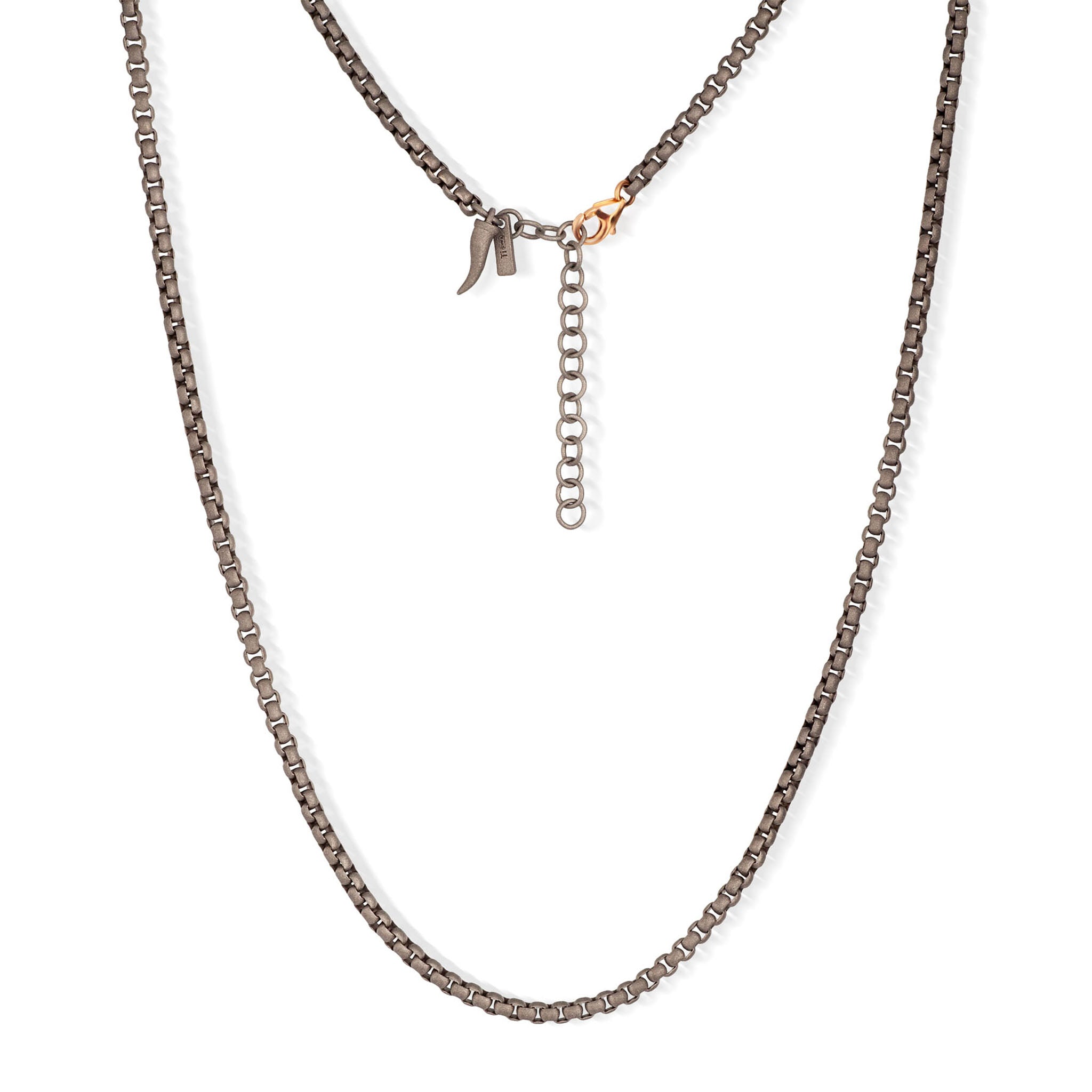 Necklace UOMO with CATENINA SCOOBY DOO IN Titanium and CHIUSURA IN Rose gold 9 KT
