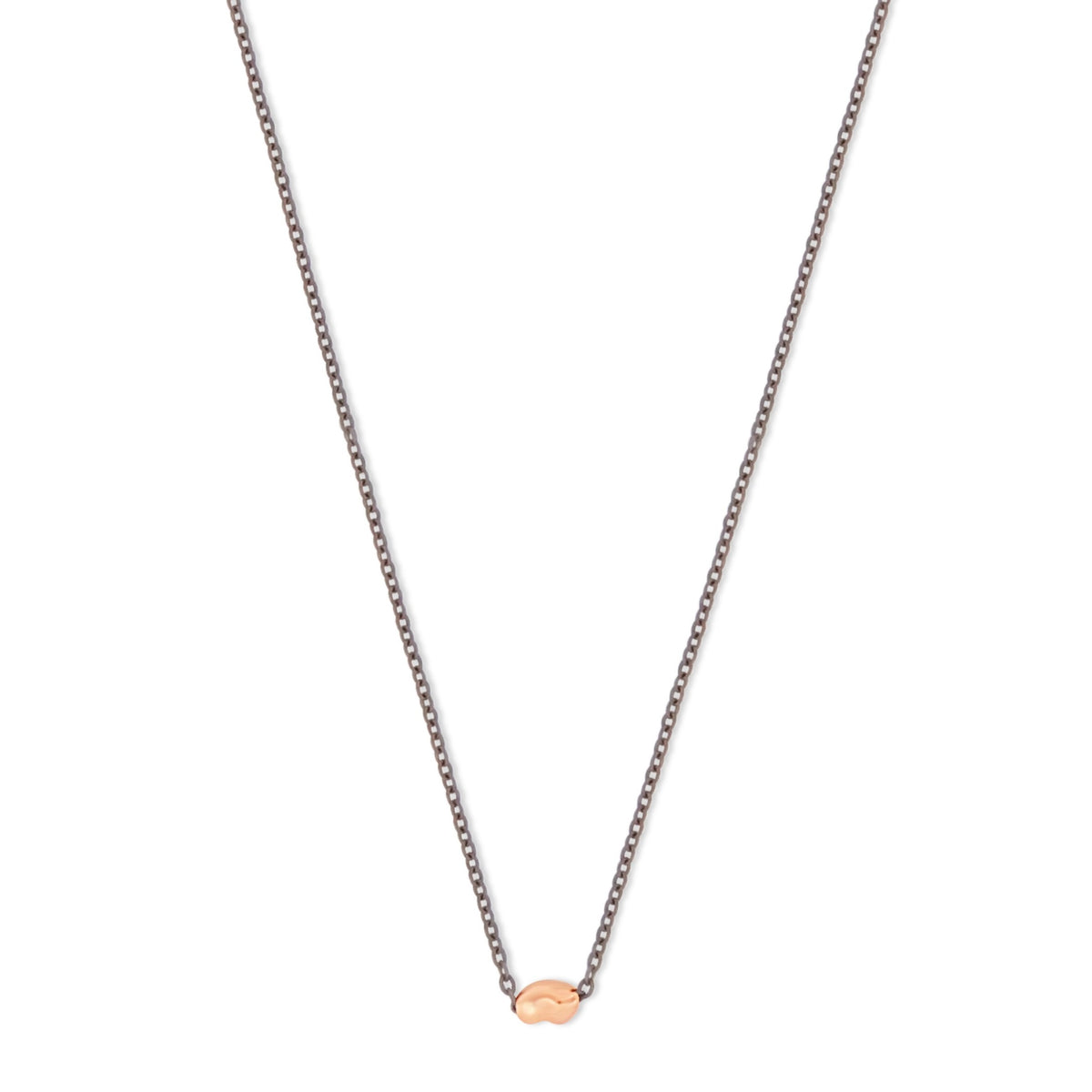 COLLANA UOMO IN TITANIO CON SASSO E MOSCHETTONE IN ORO ROSSO 9 KT