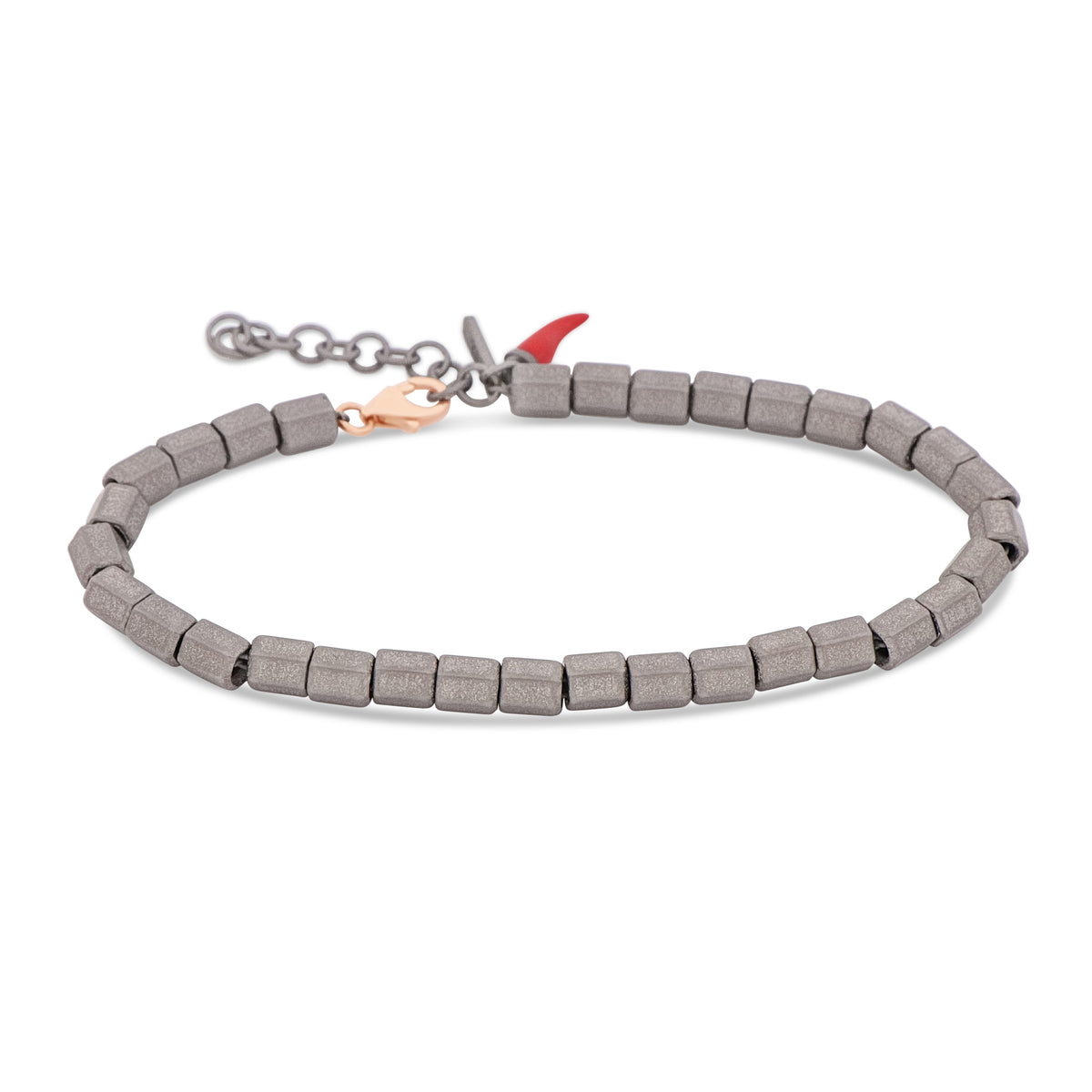 BRACCIALE UOMO CON ESAGONINI IN TITANIO E ORO ROSSO 9 KT