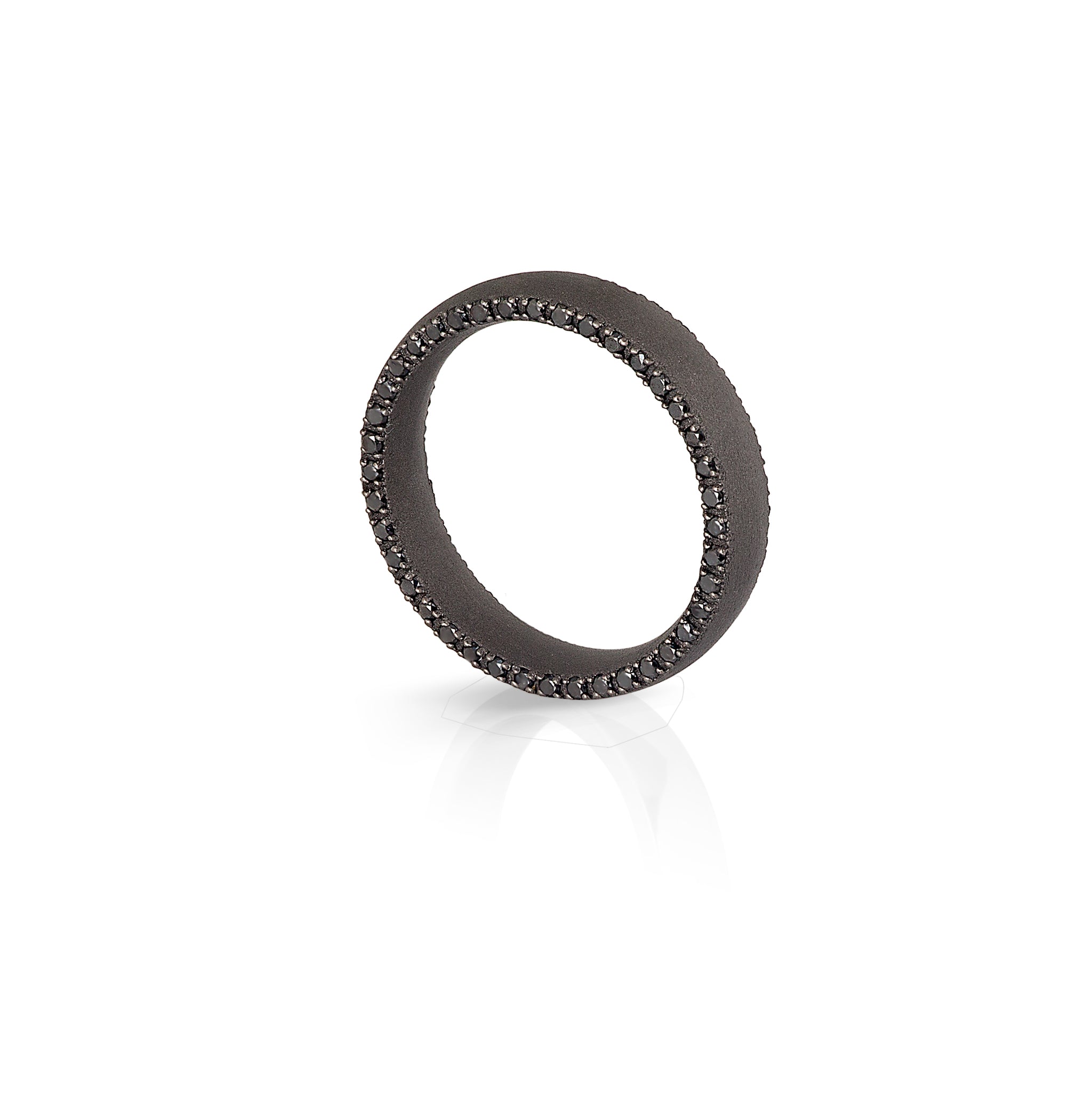 Band MATRIMONIALE IN Titanium and Diamonds BLACK.
