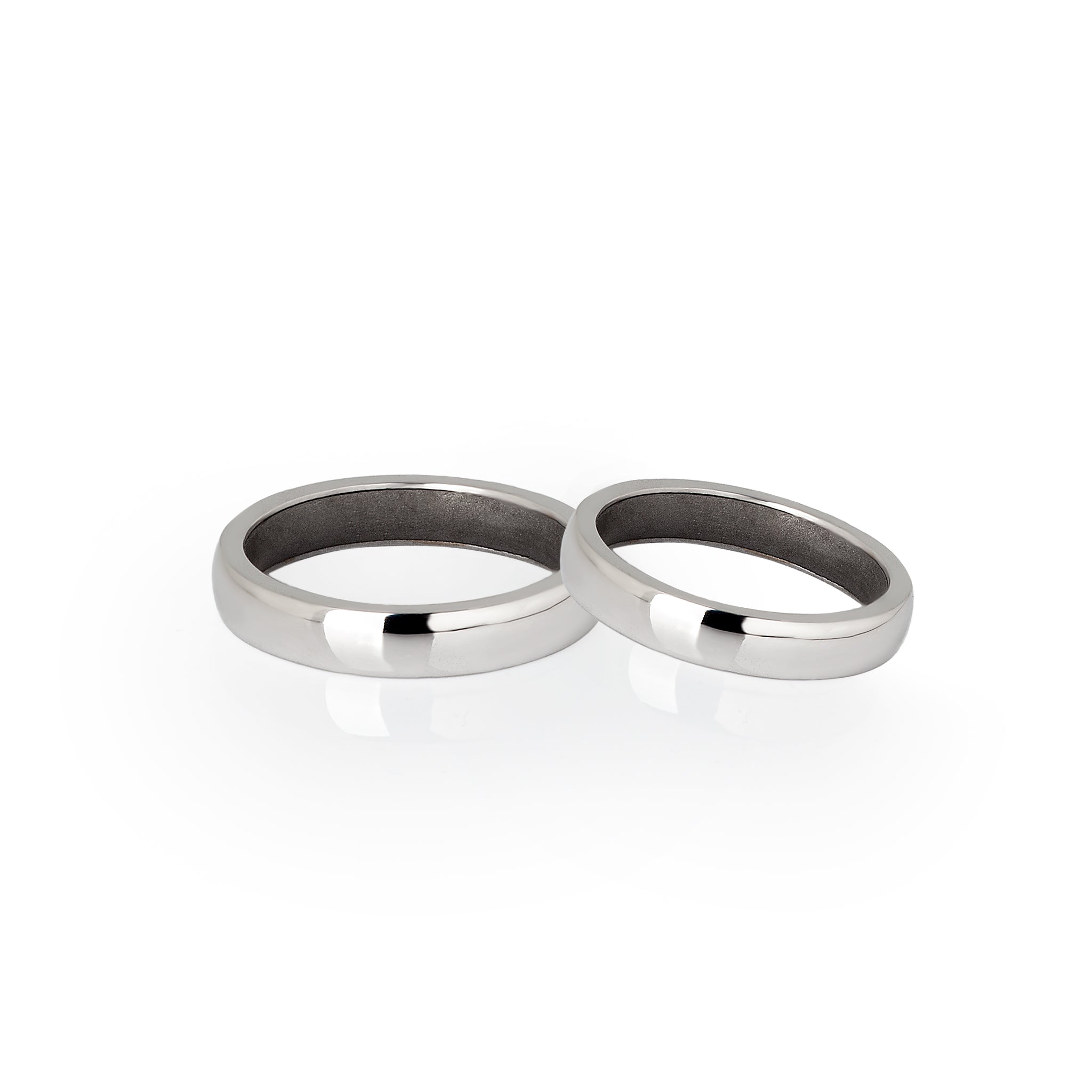 Band MATRIMONIALE IN White gold RODIATO 18 KT and INTERNO IN Titanium.
