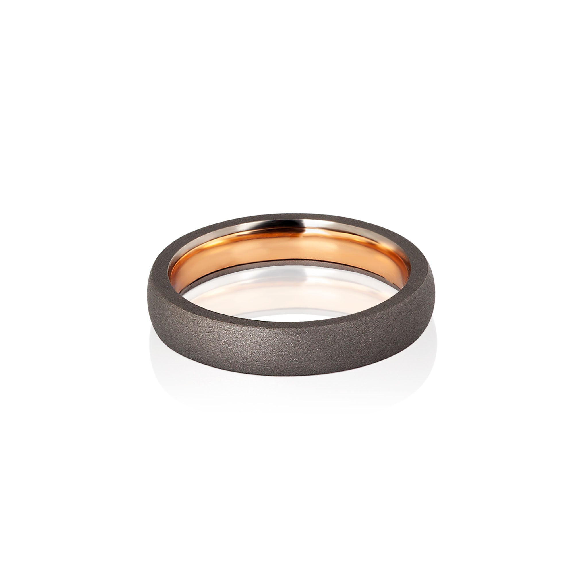 Band MATRIMONIALE IN Titanium and INTERNO IN Rose gold 18 KT.