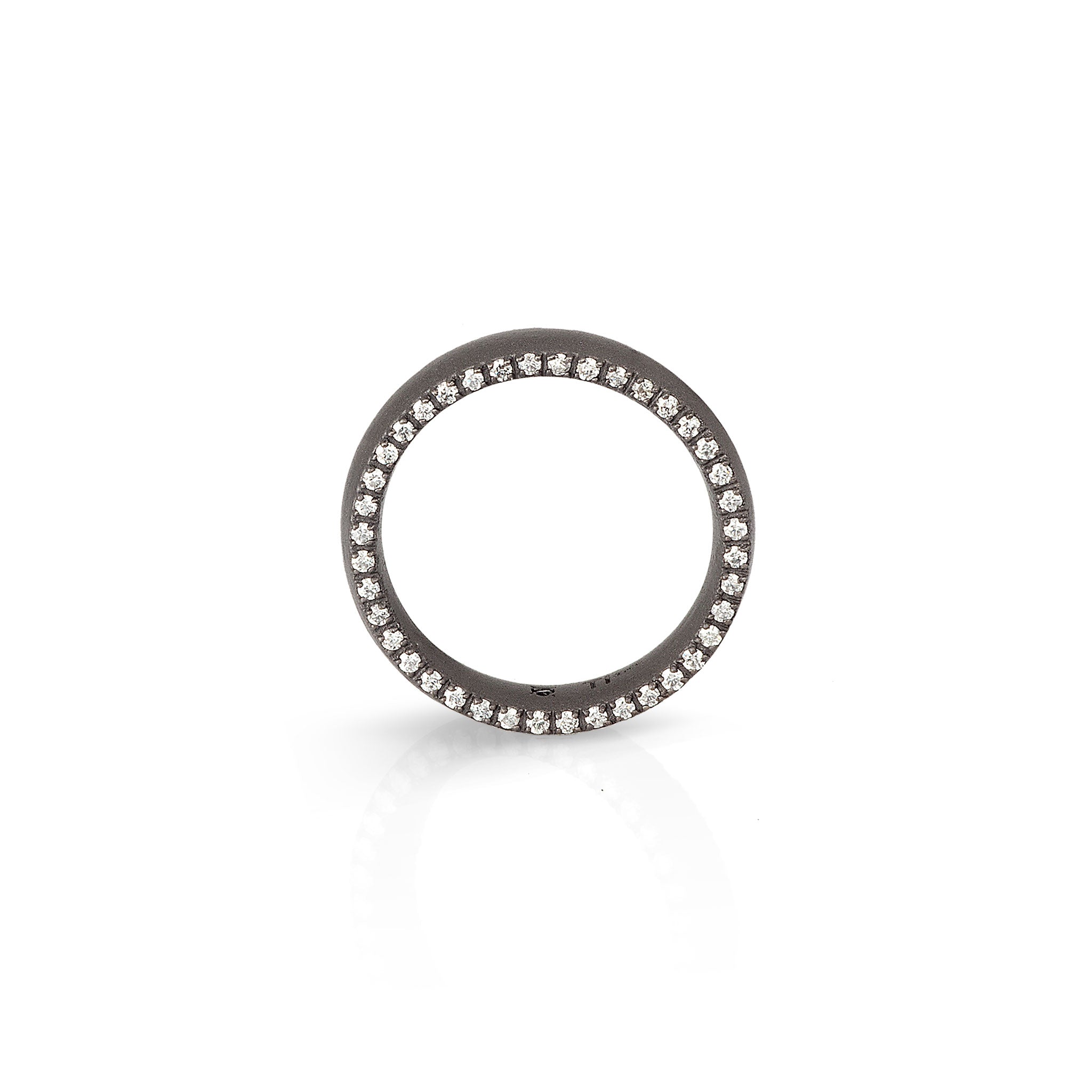 Band MATRIMONIALE IN Titanium and Diamonds WHITE.