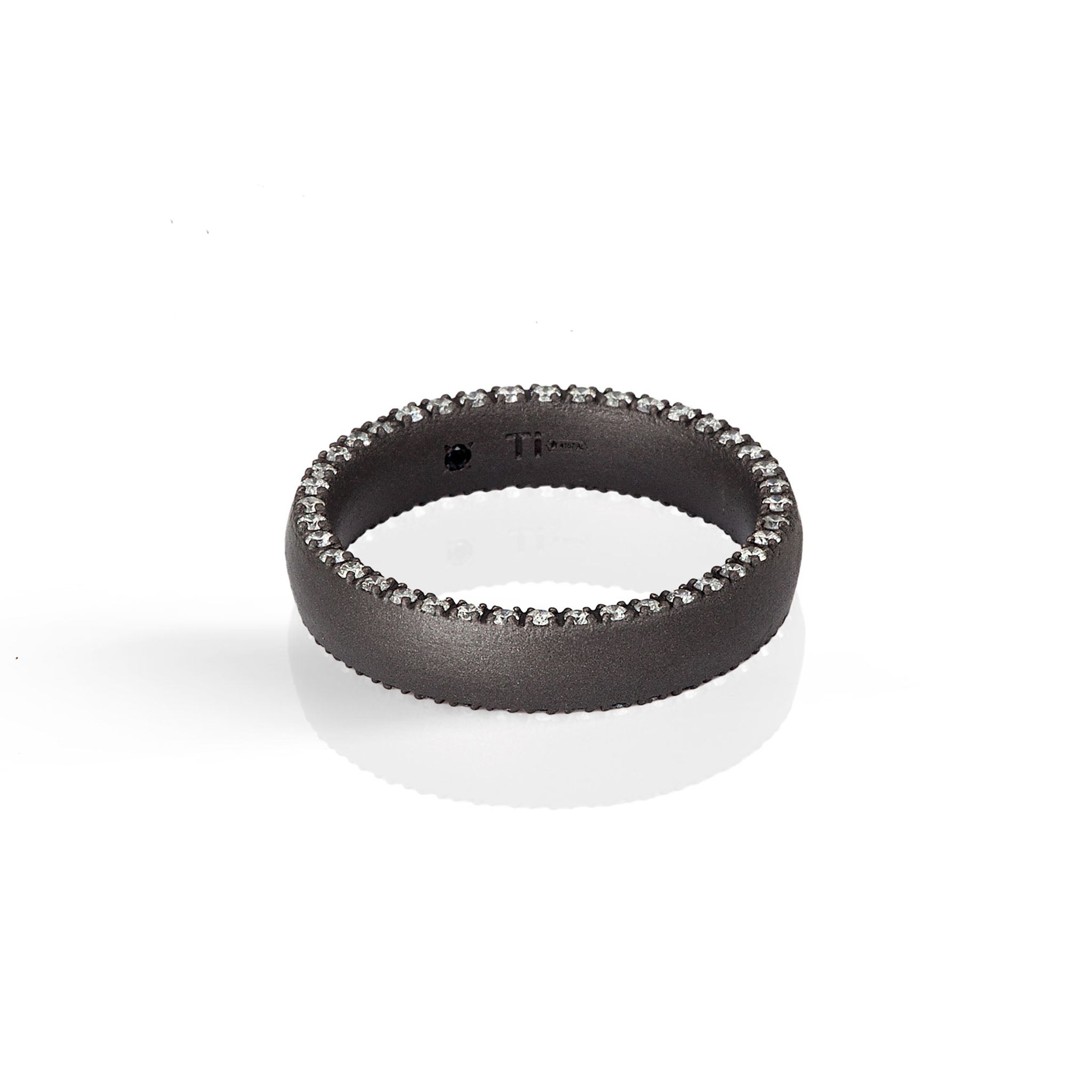 Band MATRIMONIALE IN Titanium and Diamonds WHITE.
