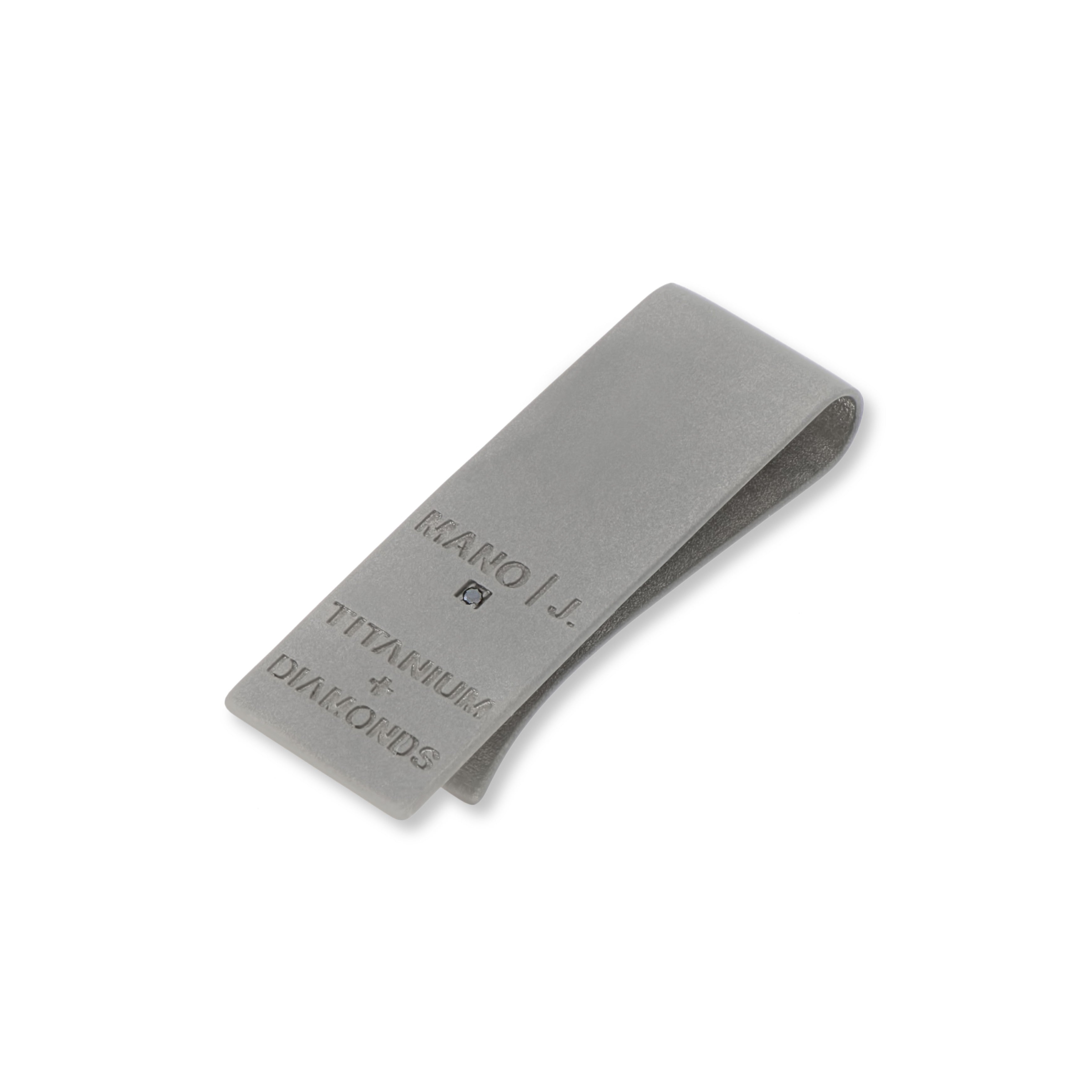 Money clips IN Titanium with FILA of Diamonds BLACK by 3 PUNTI