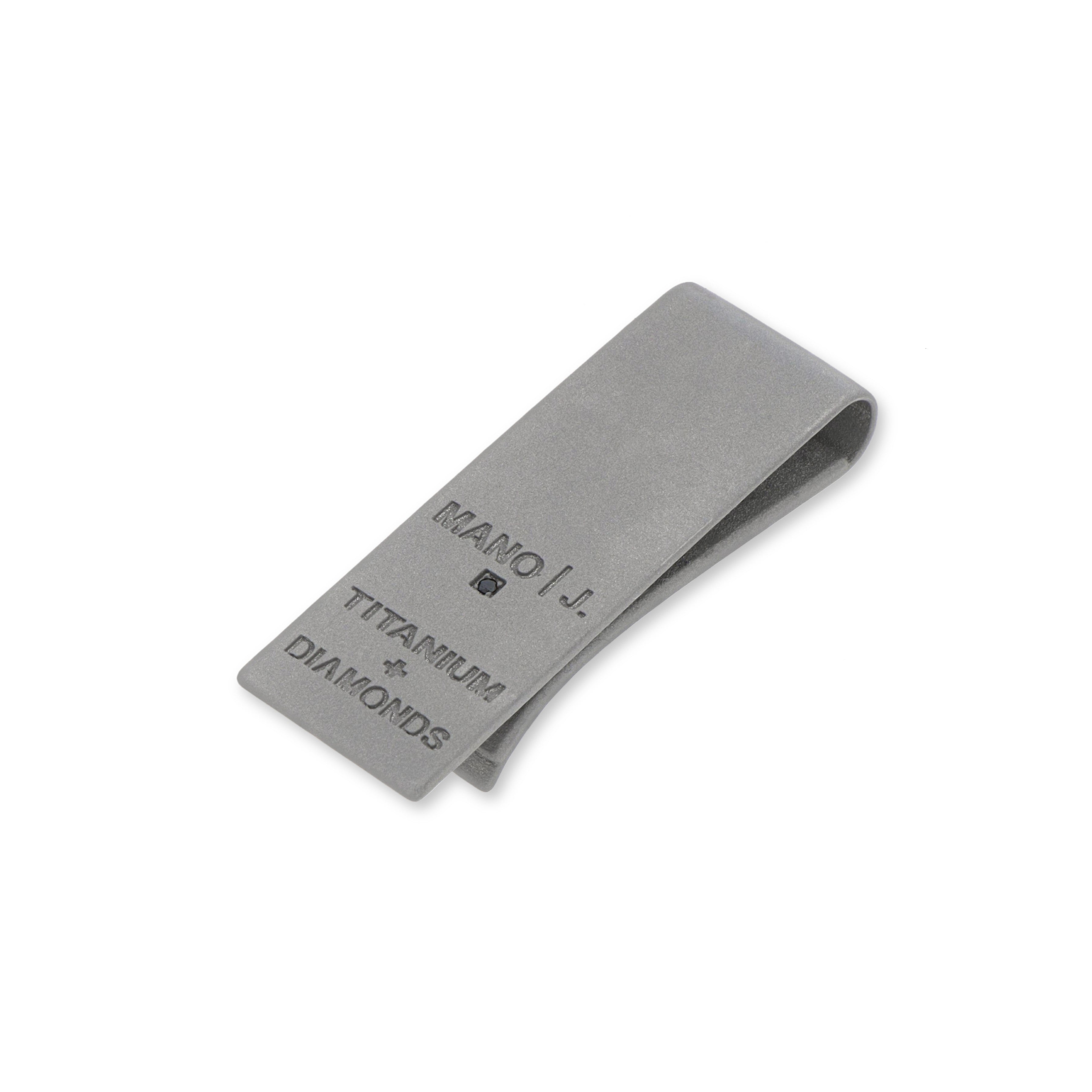 Money clips IN Titanium with PAVE' of Diamonds BLACK by 3 PUNTI