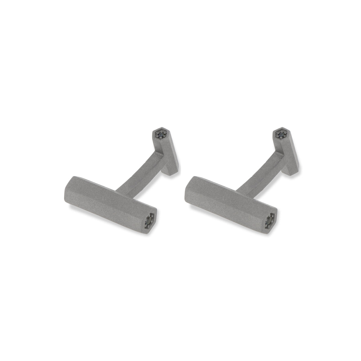 GEMELLI IN TITANIO E DIAMANTI BLACK