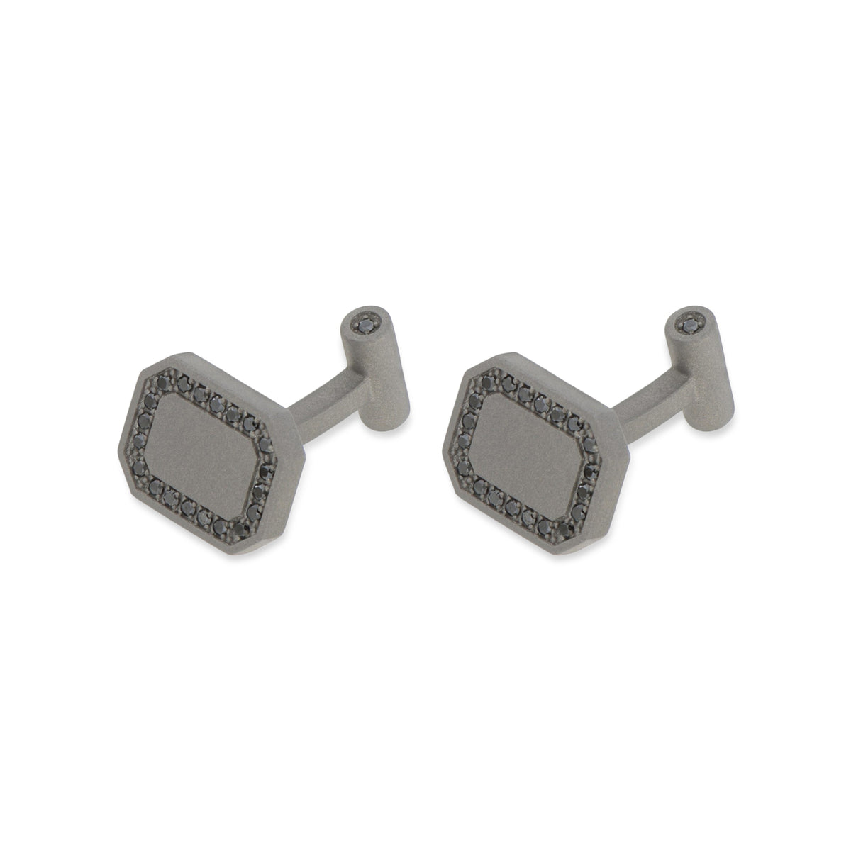 GEMELLI IN TITANIO E DIAMANTI BLACK