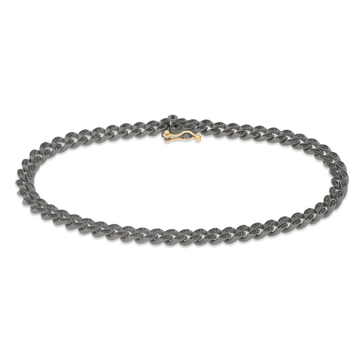 BRACCIALE GROUMETTE MINI IN TITANIO, DIAMANTI BLACK E ORO ROSSO 18KT