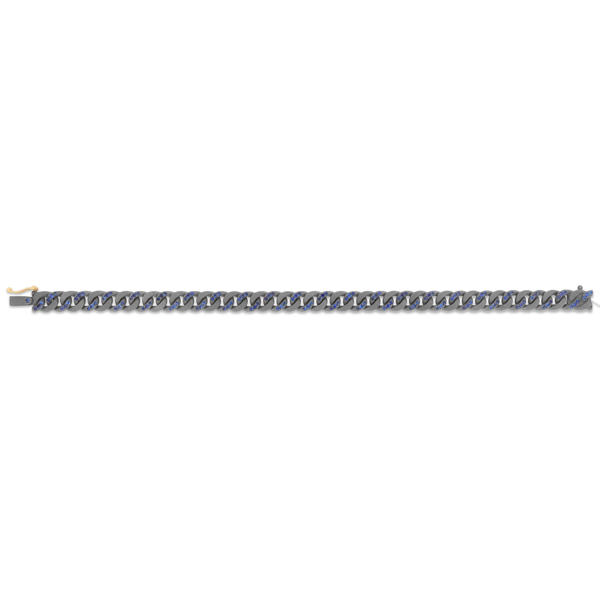 BRACCIALE GROUMETTE ALTERNATO IN TITANIO CON ZAFFIRI BLU E ORO 18 KT