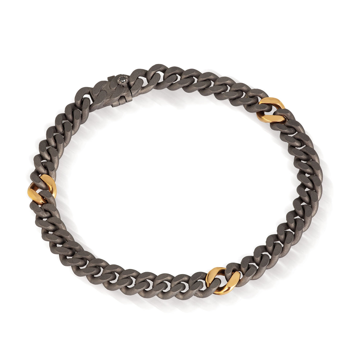 BRACCIALE UOMO IN TITANIO E ORO ROSSO 18KT.