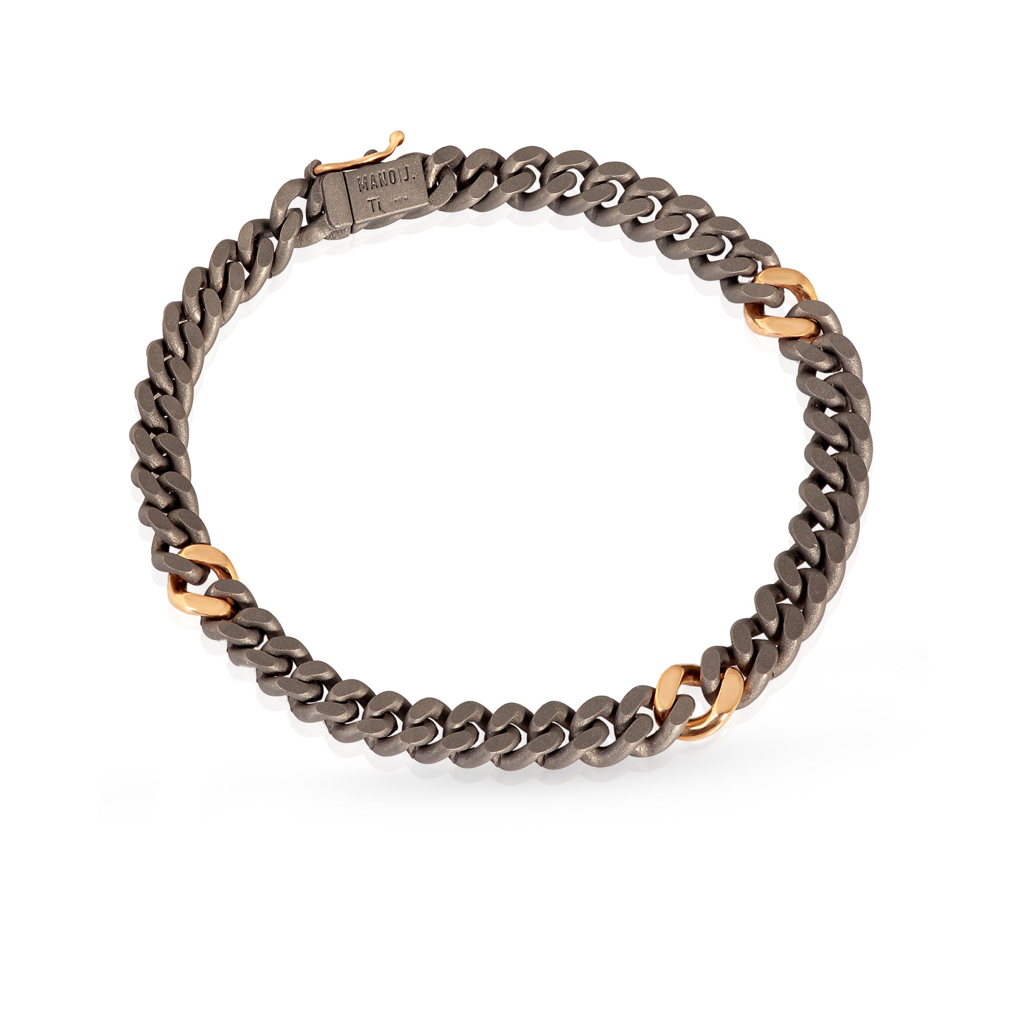 Bracelet UOMO IN Titanium, Diamonds WHITE and Rose gold 18KT.