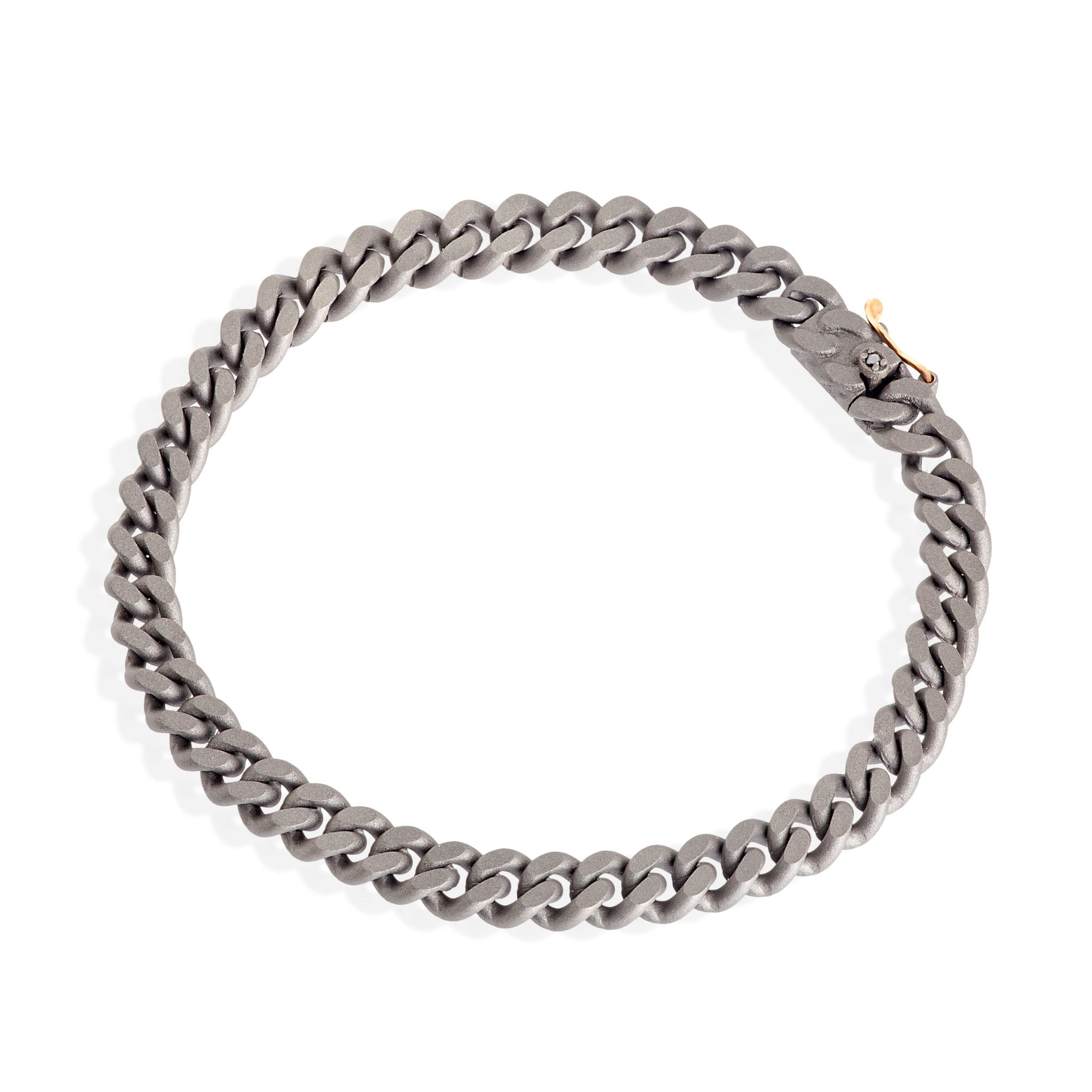 Bracelet UOMO IN Titanium, Rose gold 18KT and Diamond BLACK