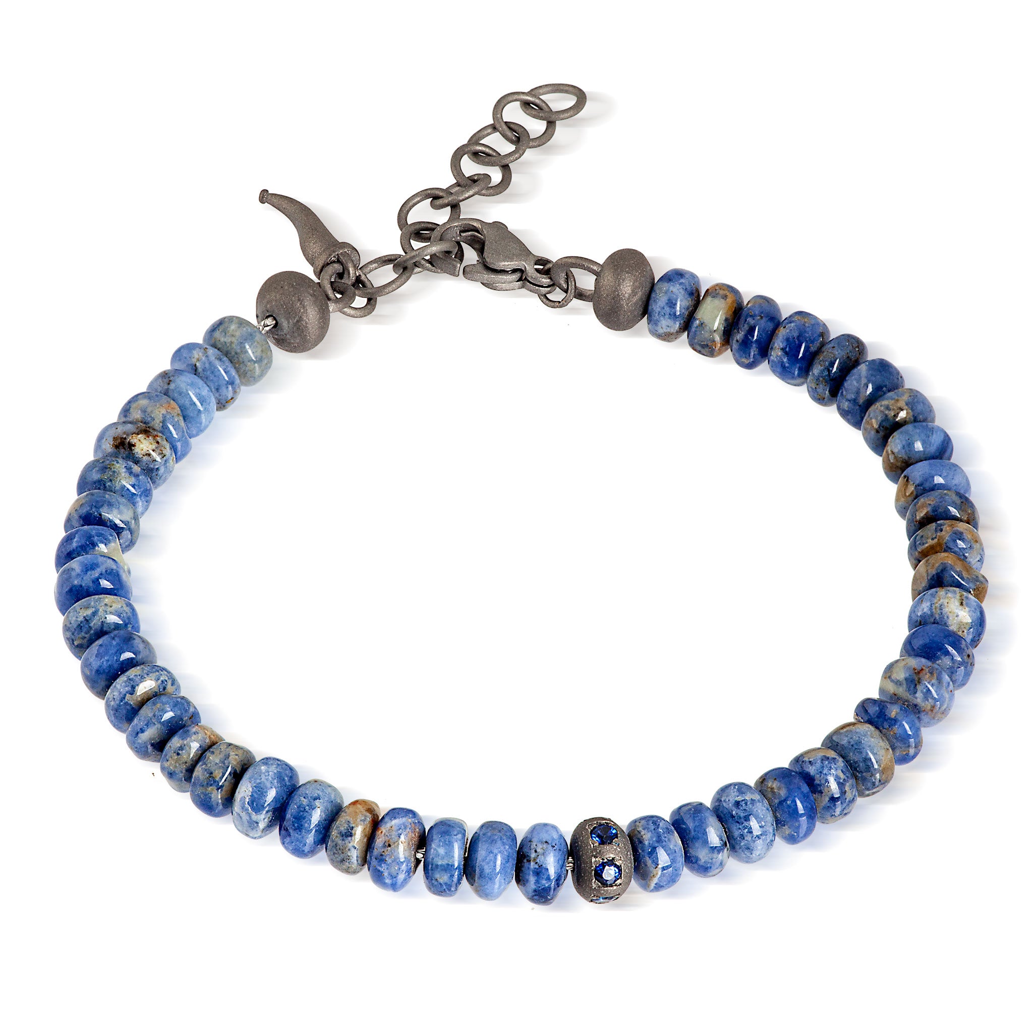Bracelet UOMO SFERE IN Titanium, SODALITE and ZAFFIRI BLU by 3 PUNTI