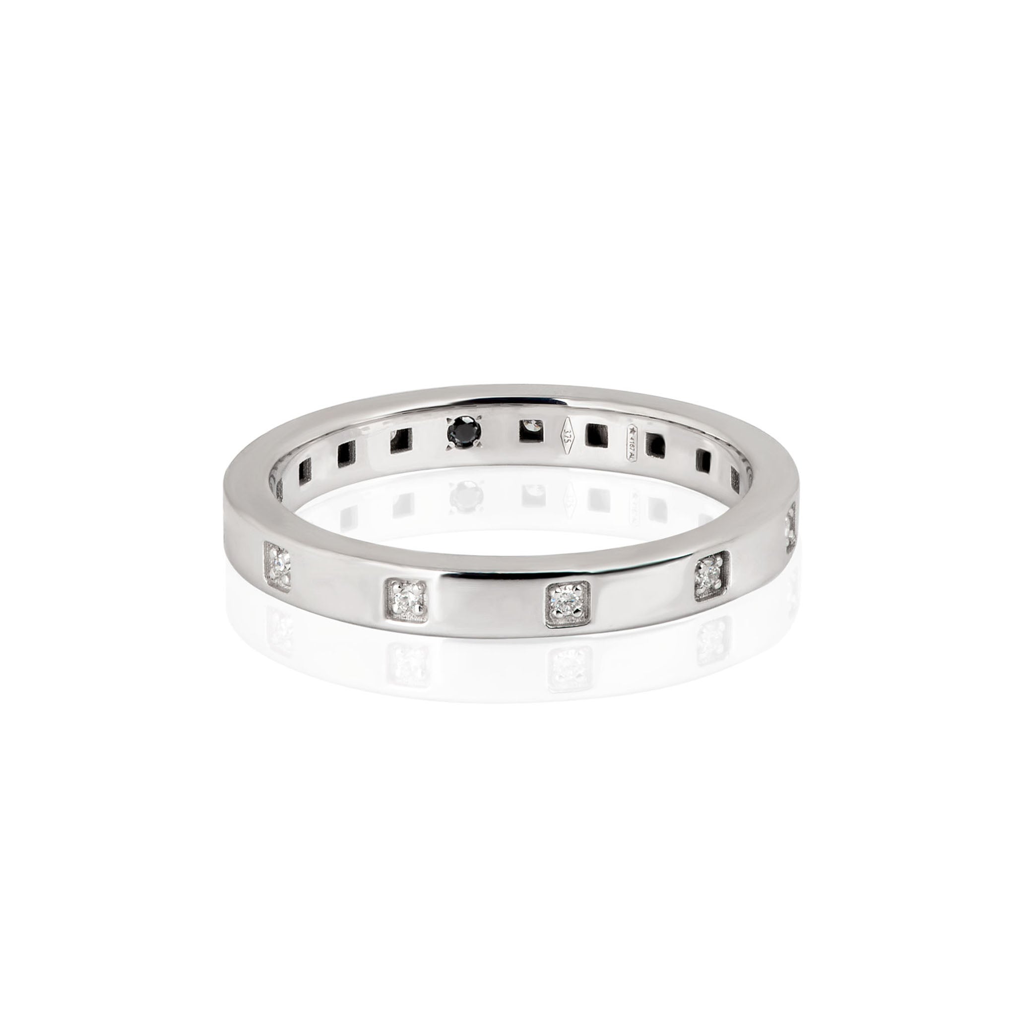 VERETTA GOLD MINIMAL ORO BIANCO 9KT CON 10 DIAMANTI WHITE
