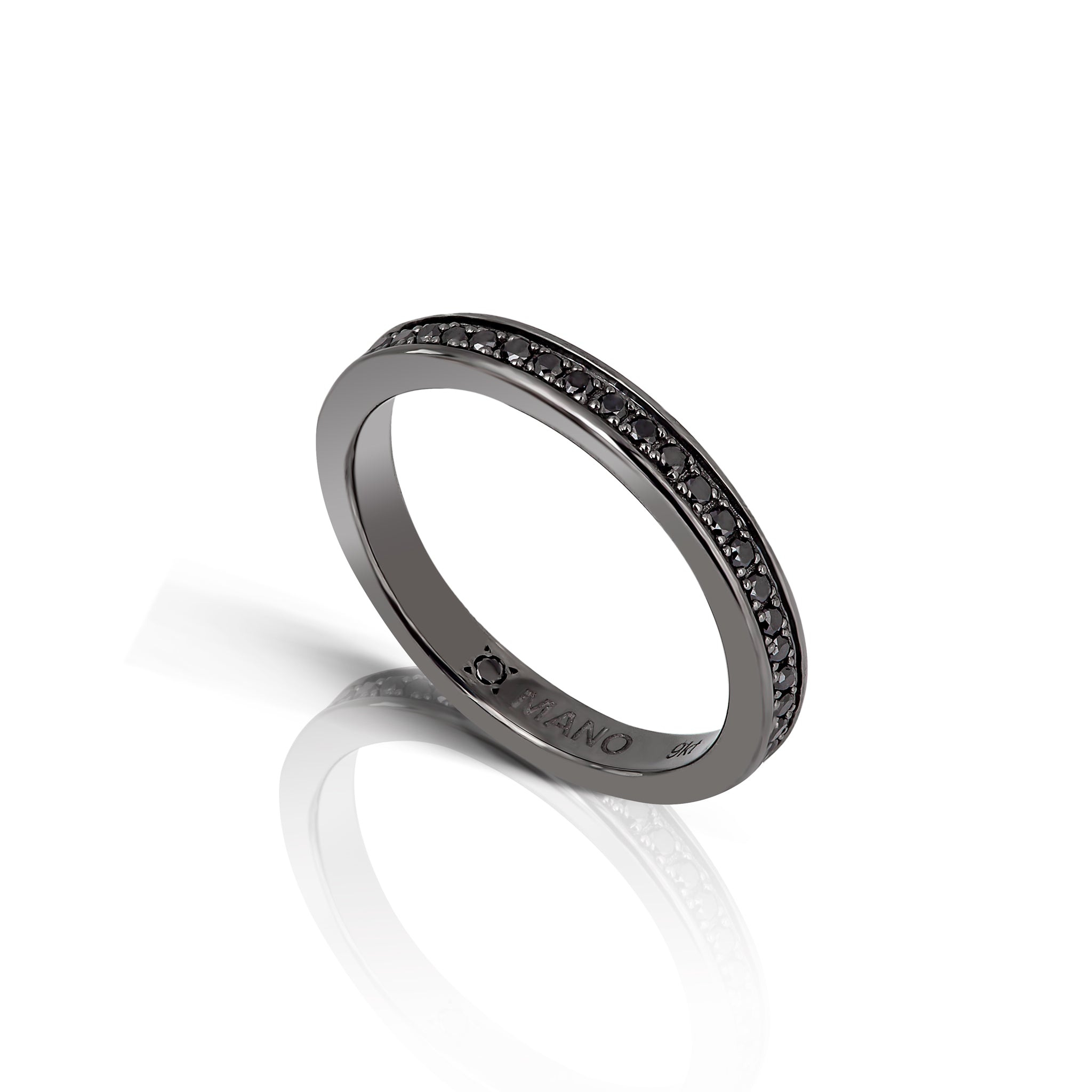 VERETTA GIRODITO ORO BIANCO 9 KT BRUNITO CON 43 DIAMANTI BLACK