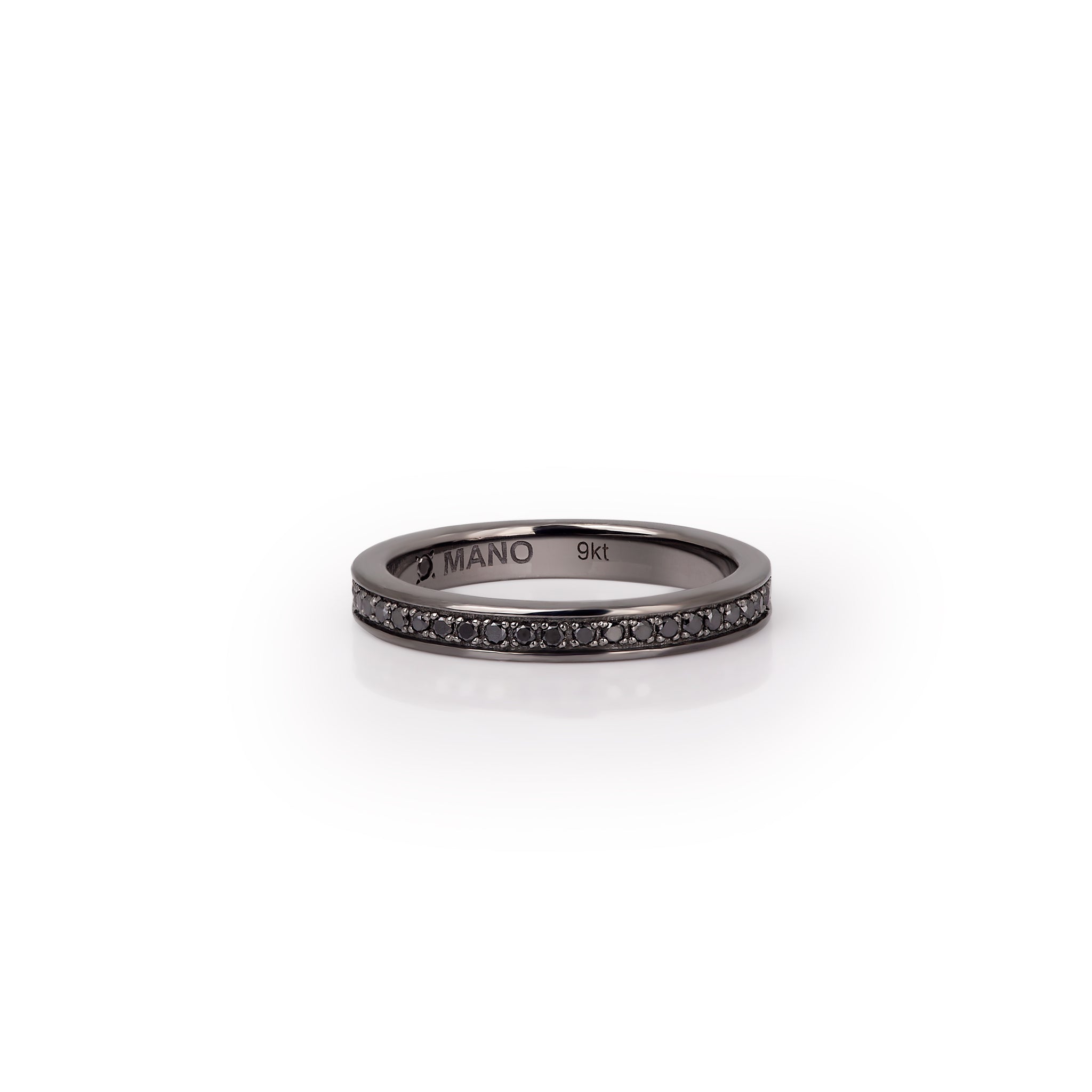 VERETTA GIRODITO ORO BIANCO 9 KT BRUNITO CON 43 DIAMANTI BLACK