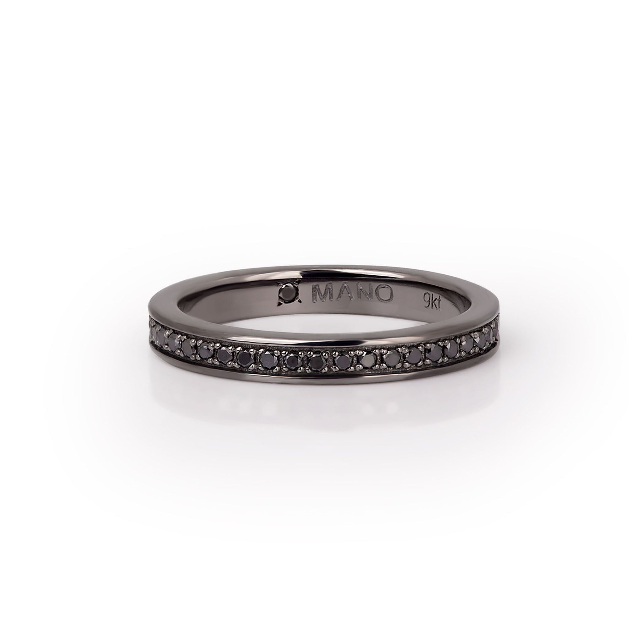 VERETTA GIRODITO ORO BIANCO 9 KT BRUNITO CON 43 DIAMANTI BLACK