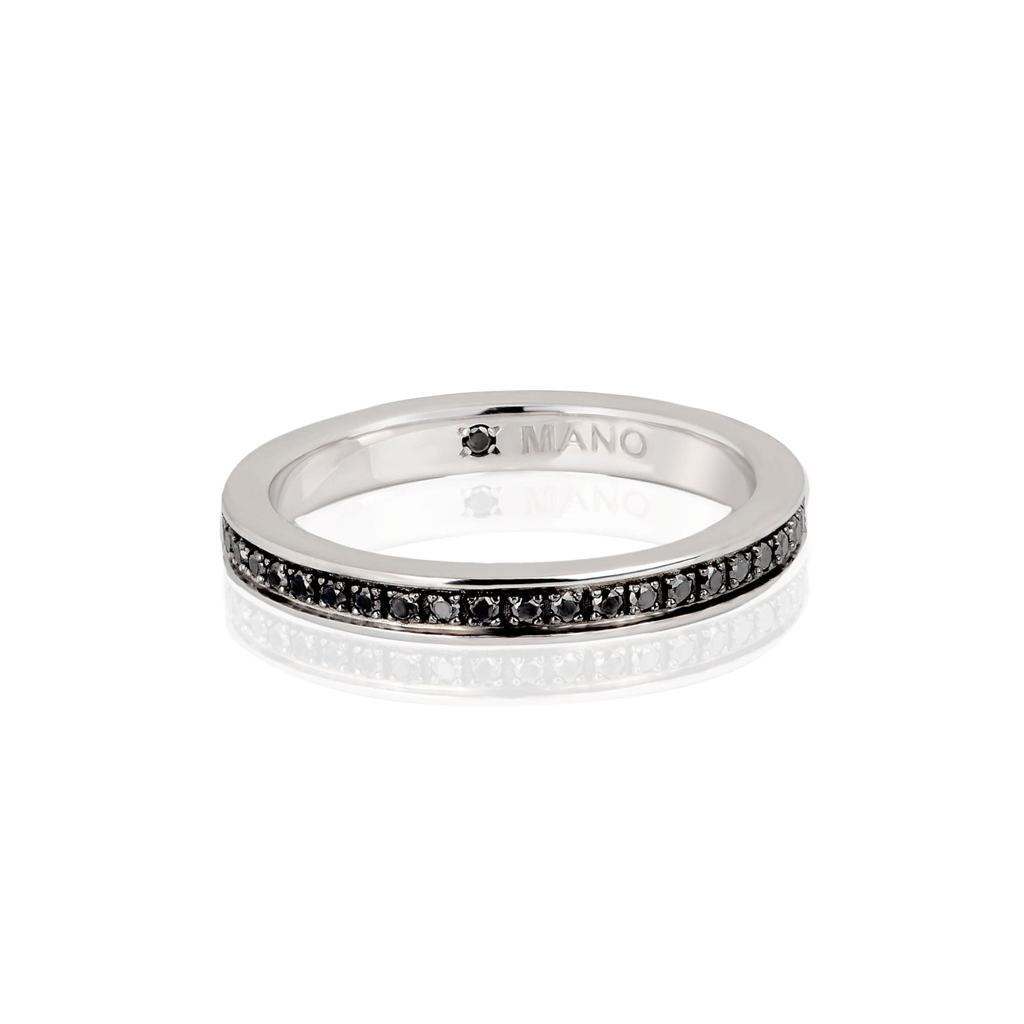 VERETTA GIRODITO ORO BIANCO 9 KT RODIATO CON 43 DIAMANTI BLACK