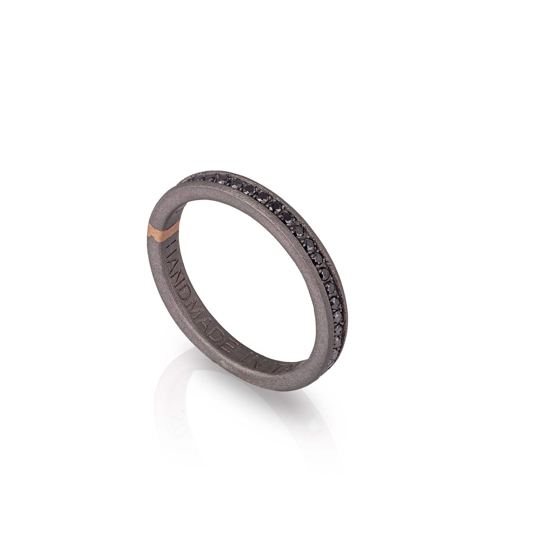 VERETTA GIRODITO IN TITANIO,ORO 18 KT E 43 DIAMANTI BLACK.