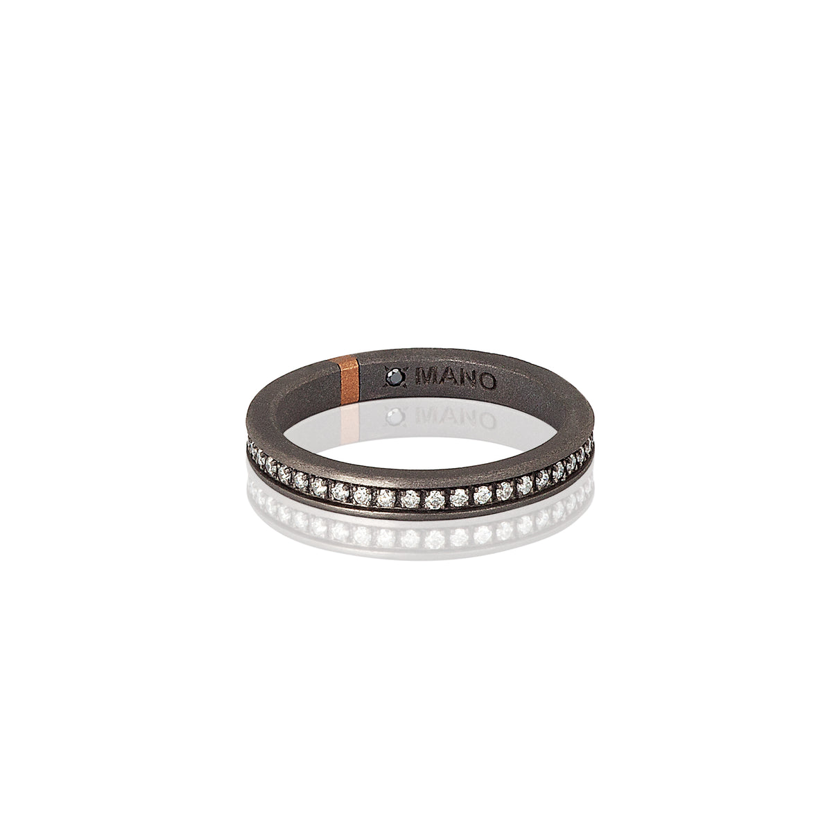 VERETTA GIRODITO IN TITANIO,ORO 18 KT E 43 DIAMANTI WHITE.