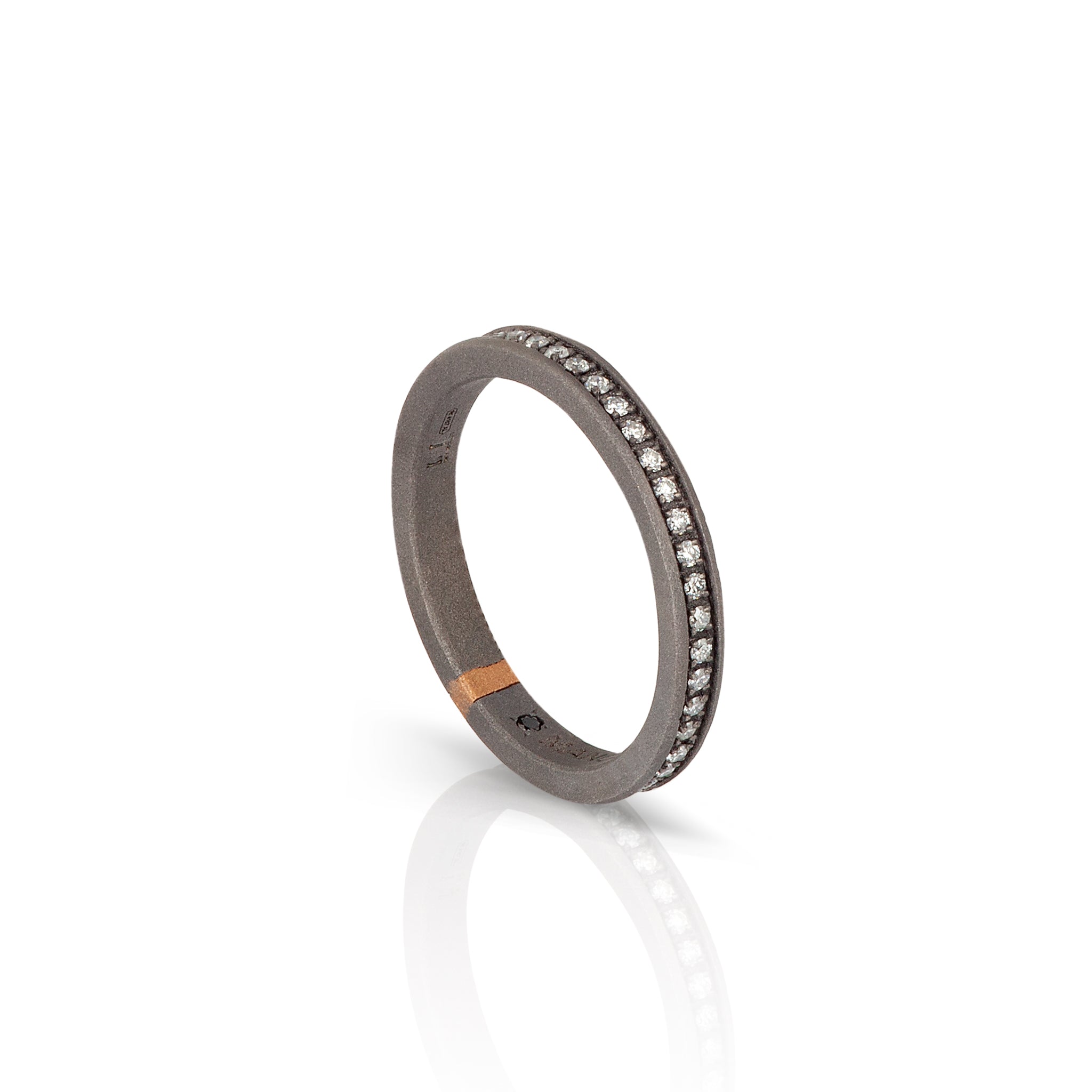 VERETTA GIRODITO IN TITANIO,ORO 18 KT E 43 DIAMANTI WHITE.