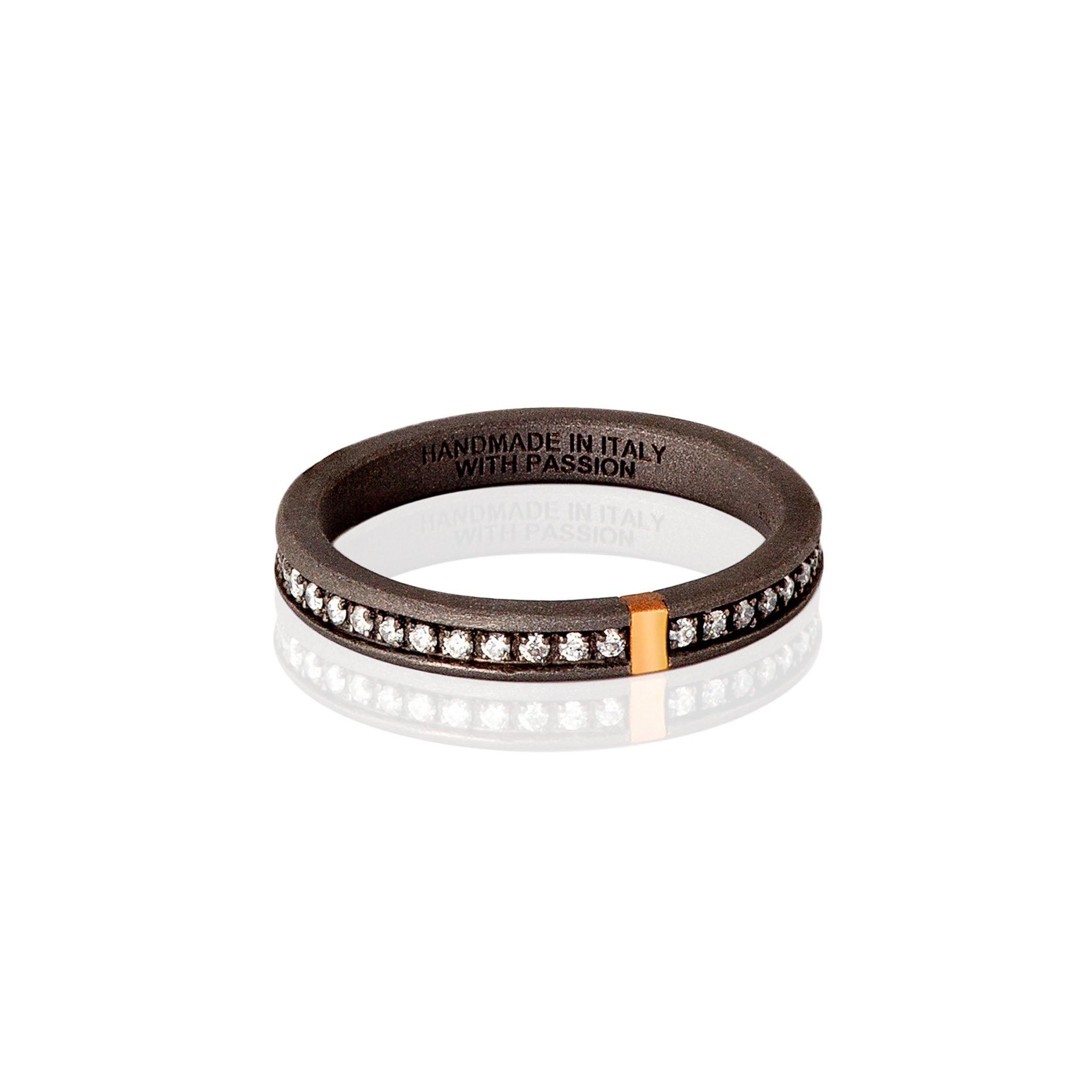 VERETTA GIRODITO IN TITANIO,ORO 18 KT E 43 DIAMANTI WHITE.