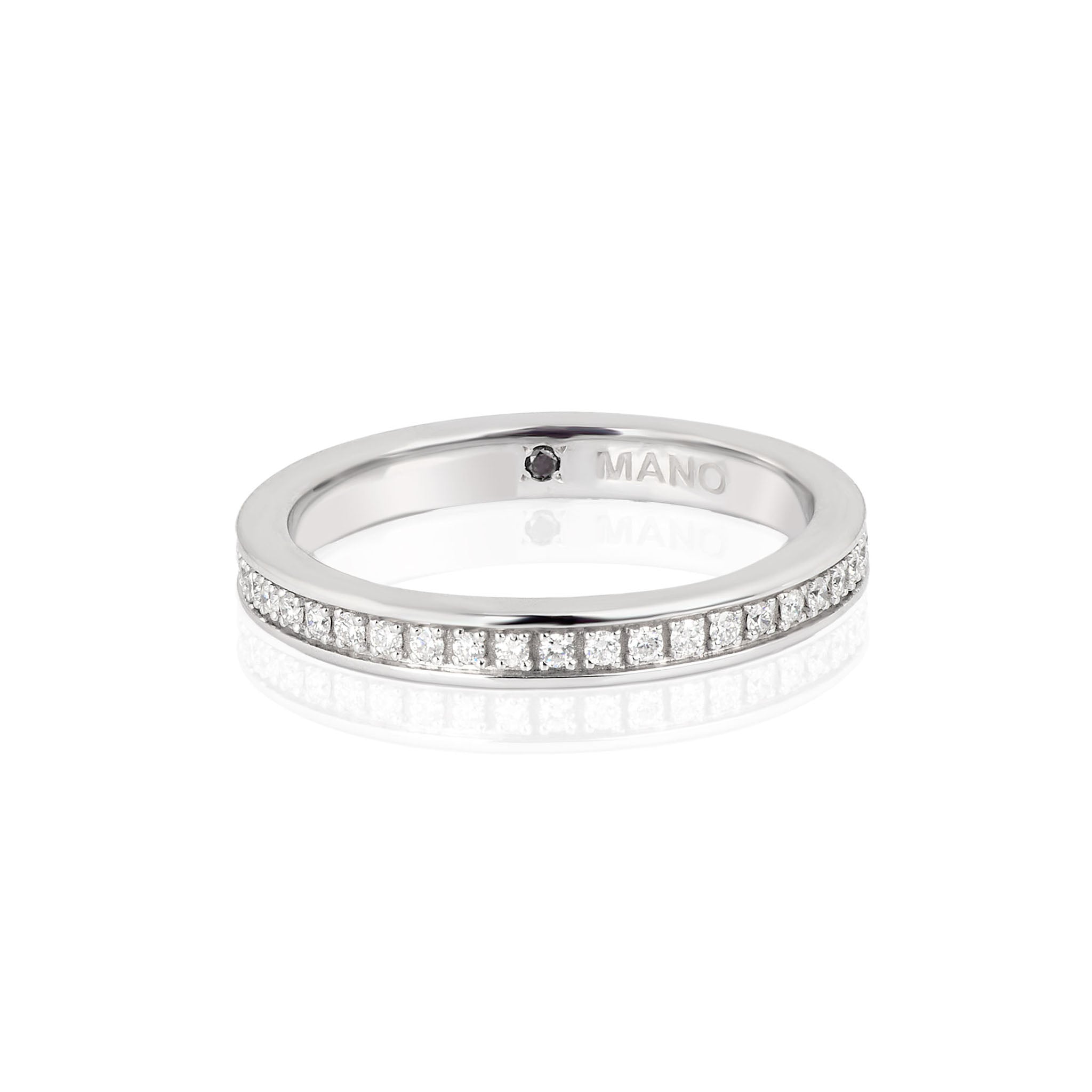 VERETTA GIRODITO ORO BIANCO 9 KT RODIATO CON 43 DIAMANTI WHITE.
