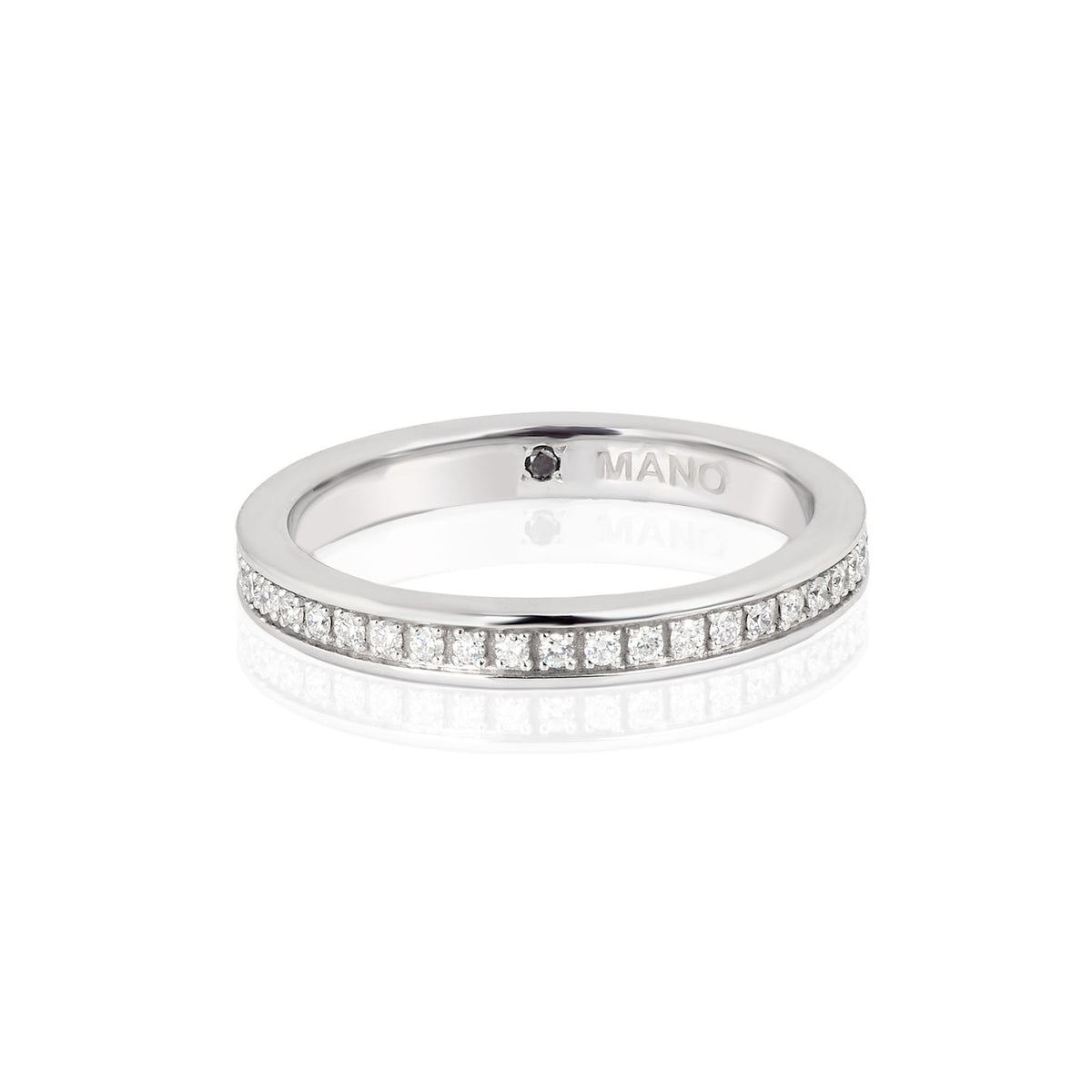 VERETTA GIRODITO ORO BIANCO 9 KT RODIATO CON 43 DIAMANTI WHITE.