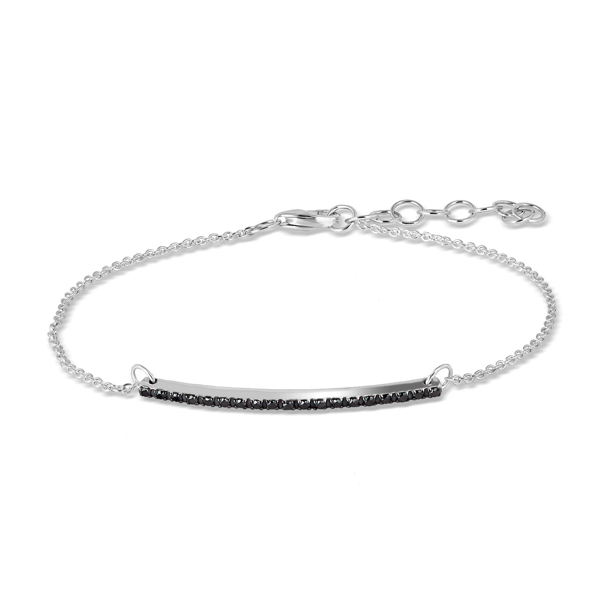 BRACCIALE IN ORO CON BARRETTA IN ORO BIANCO 9 KT E CATENA ORO BIANCO 9 KT