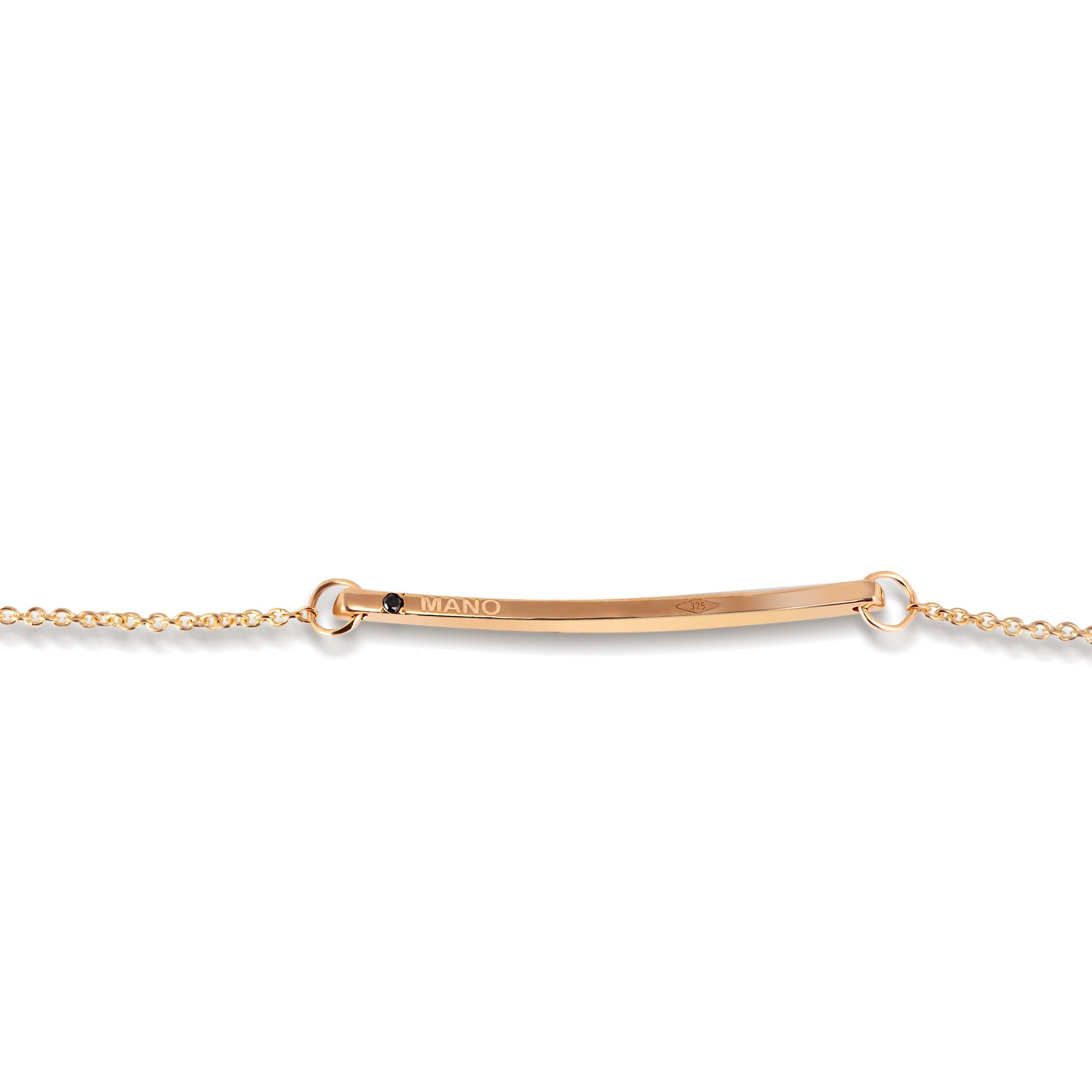 Bracelet UOMO with BARRETTA IN Rose gold 9 KT and Diamonds BLACK
