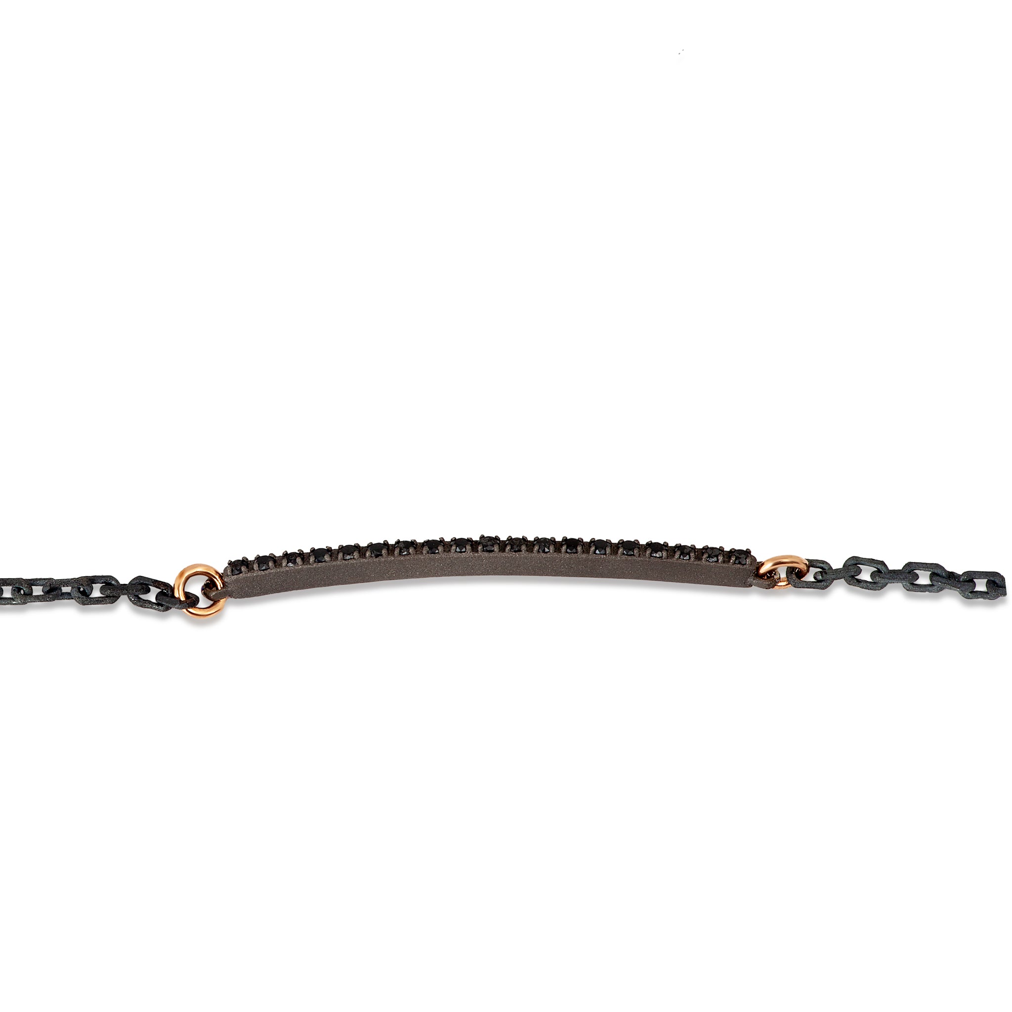 Bracelet UOMO with BARRETTA IN Titanium, 19 Diamonds BLACK, Rose gold 9KT and 18 KT..