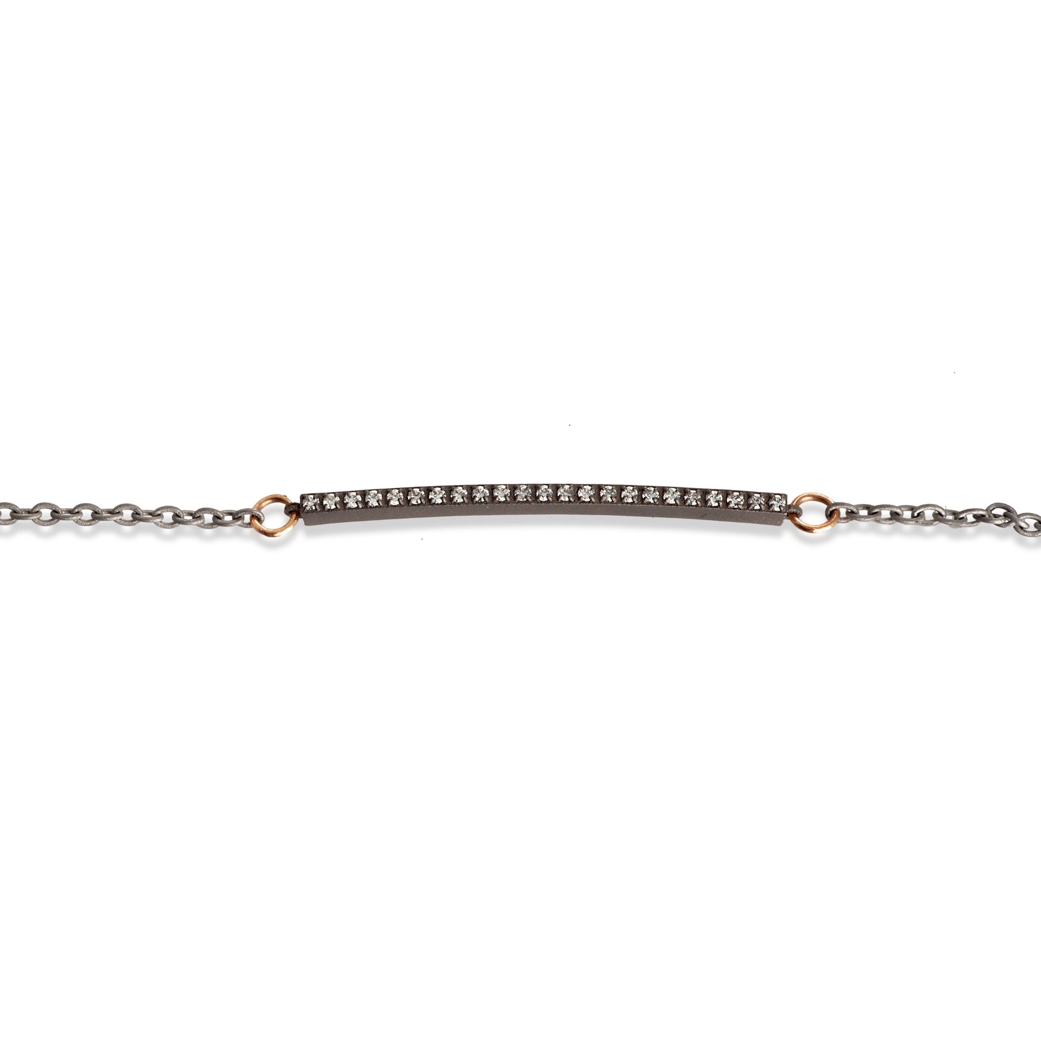 Bracelet UOMO with BARRETTA IN Titanium, 19 Diamonds WHITE and Rose gold 19 KT