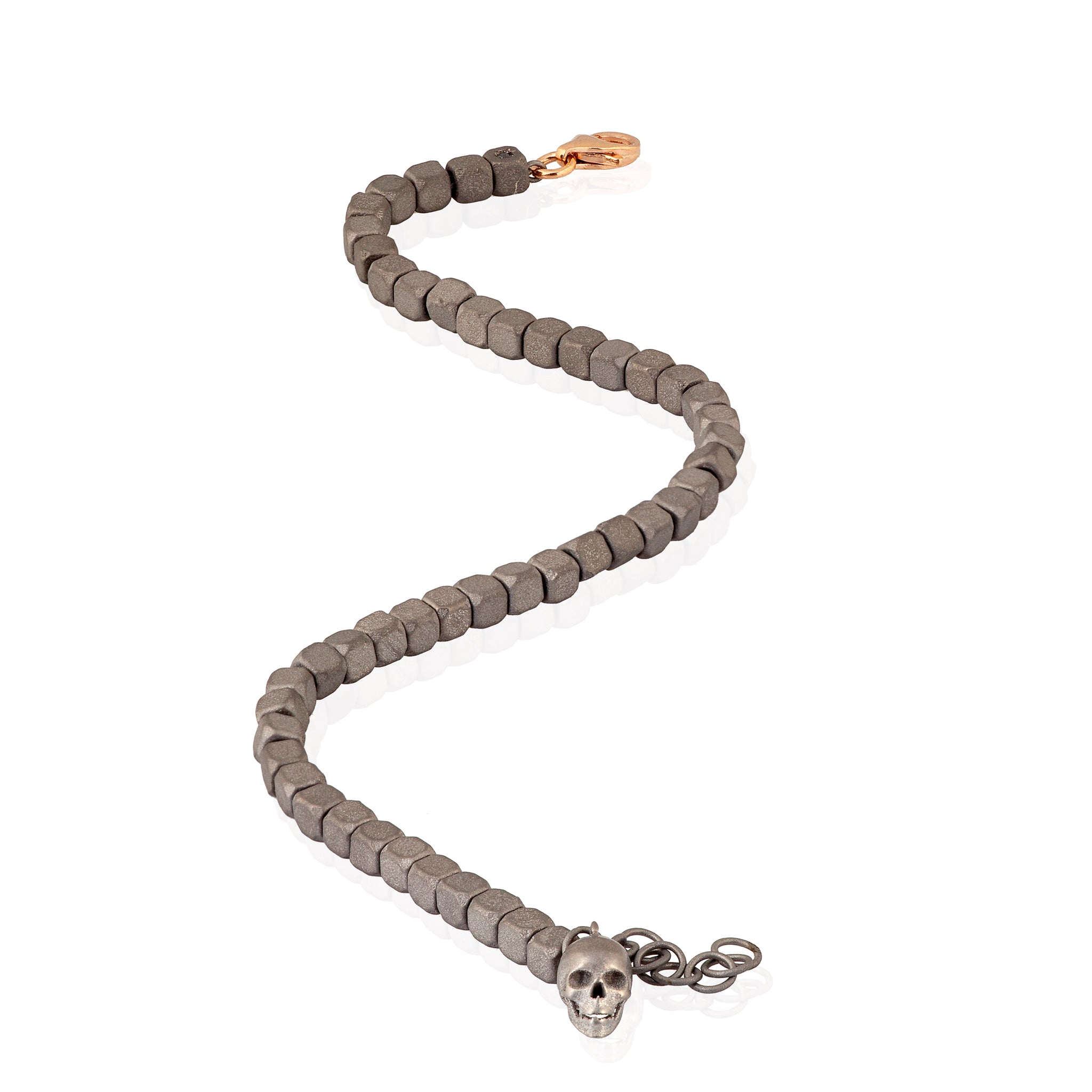 Bracelet UOMO CUBY and TESCHIETTO IN Titanium, and MOSCHETTONE IN Rose gold 9KT