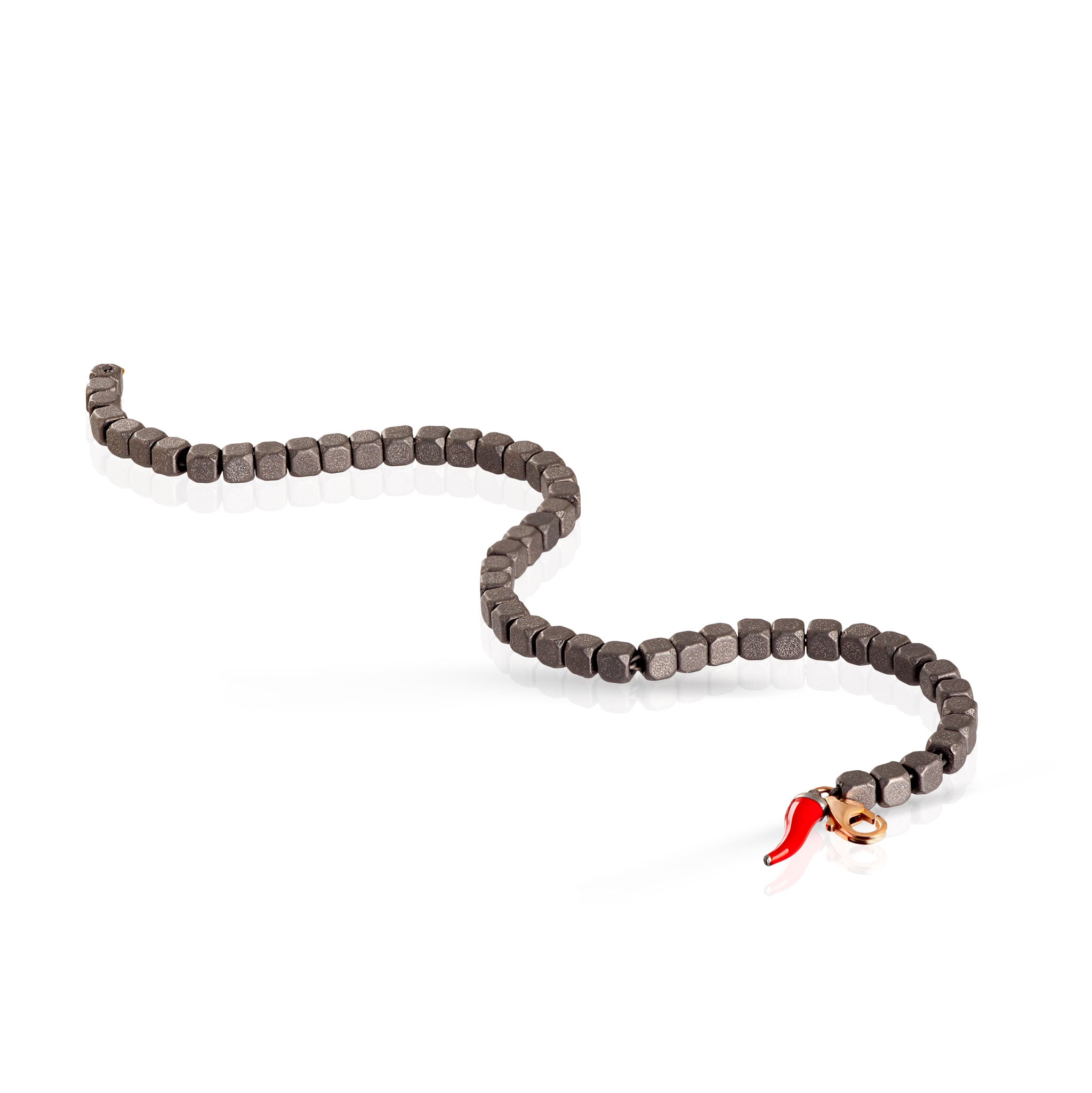 Bracelet UOMO with CUBI IN Titanium and MOSCHETTONE IN Rose gold 9KT