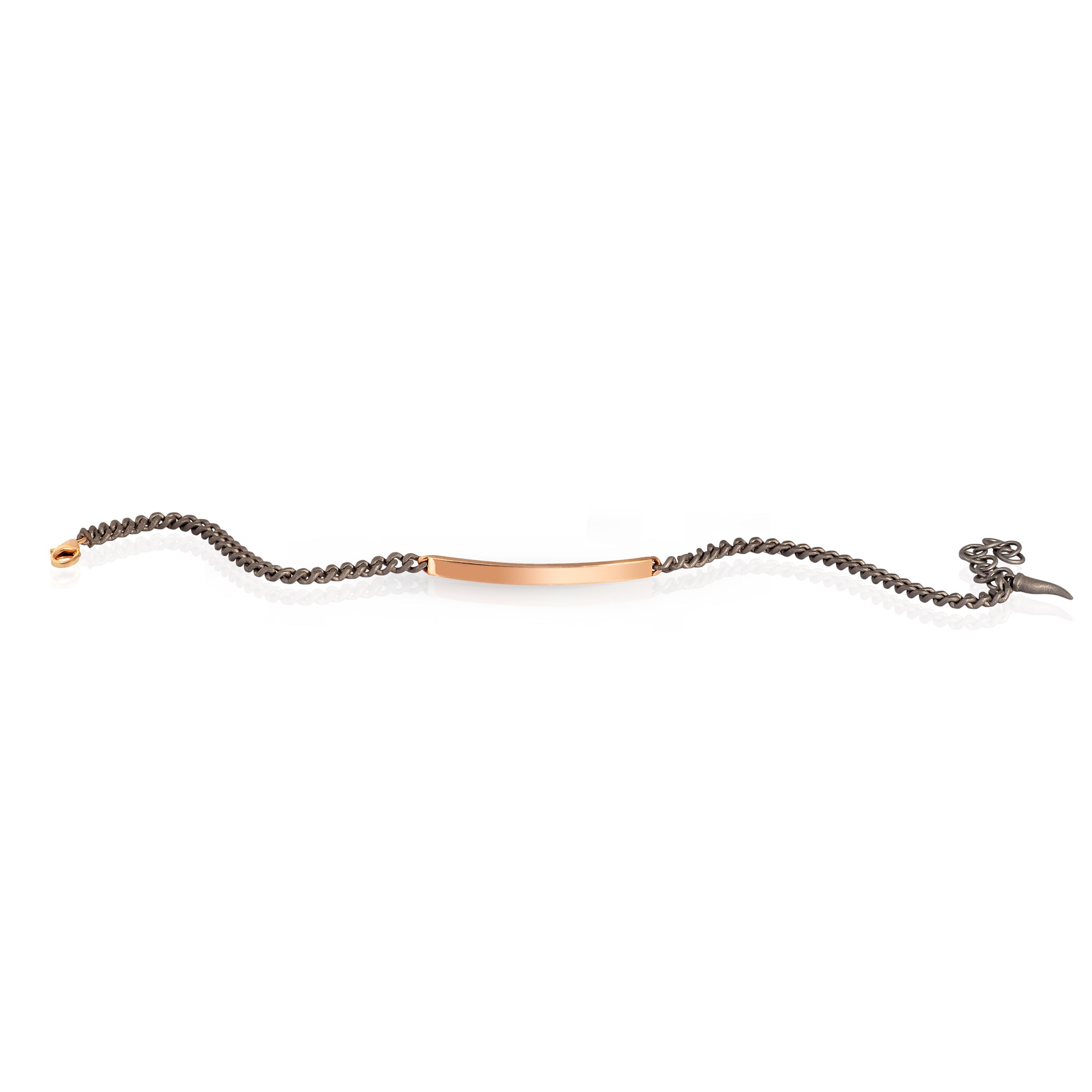 Bracelet with BARRETTA IN Rose gold 9 KT LISCIA and CATENA GROUMETTE