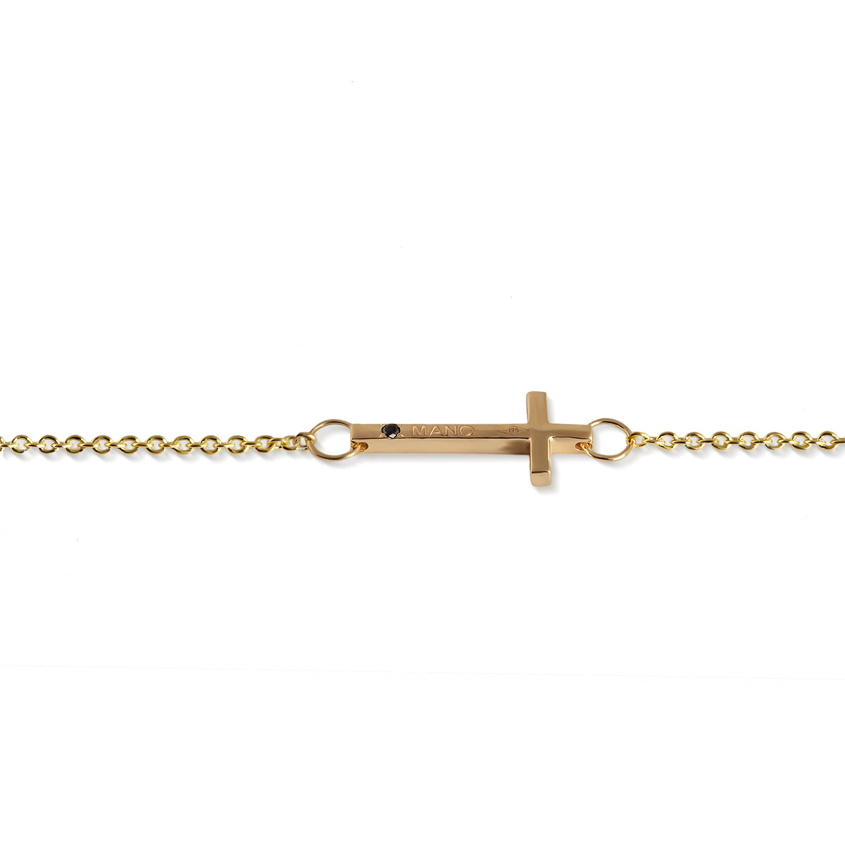 BRACCIALE MINIMAL CROCE PICCOLA LUCIDA ORO ROSSO 9 KT E CATENA ORO ROSA 9 KT