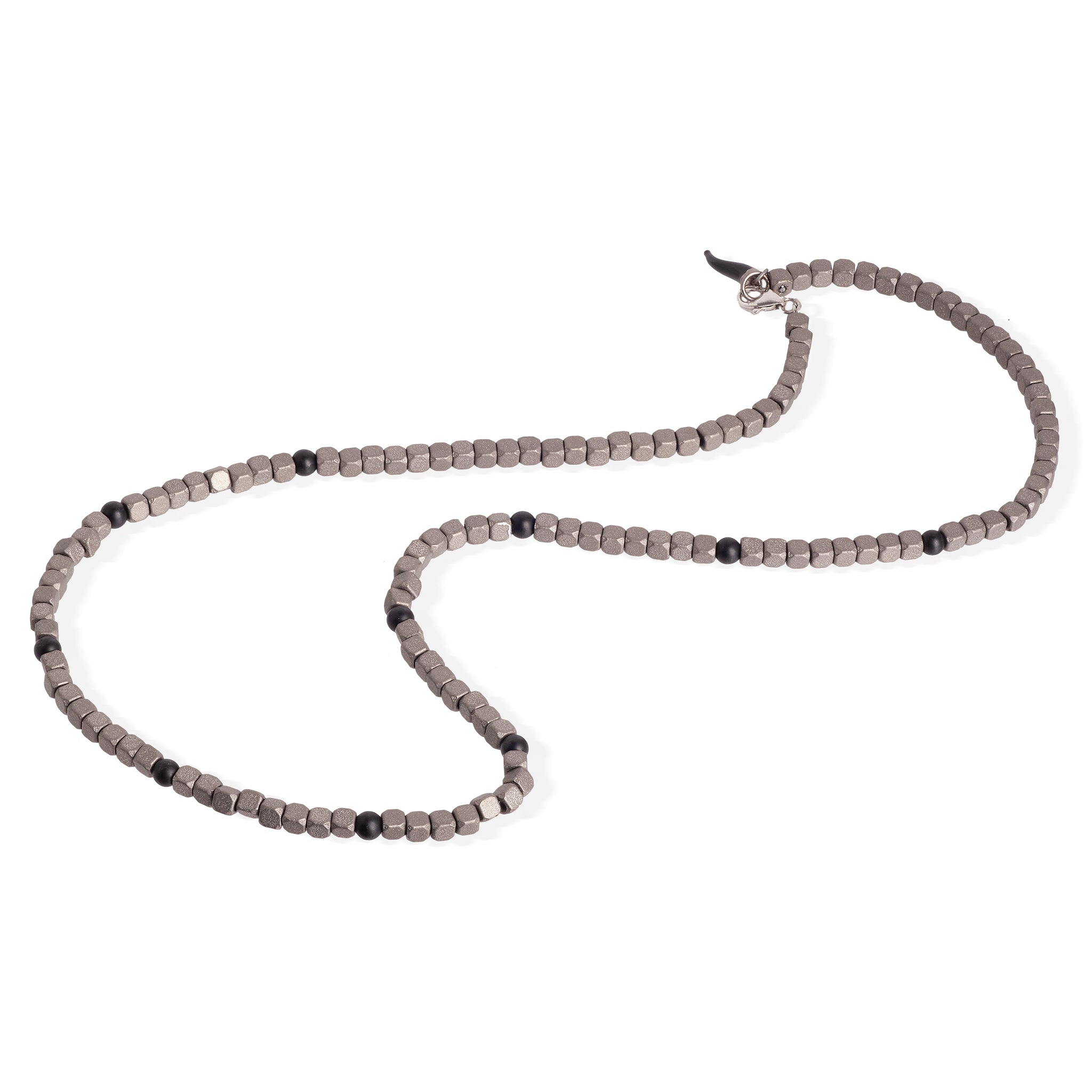 Necklace UOMO CUBI IN Titanium, ONICE and CORNETTO SMALTATO NERO