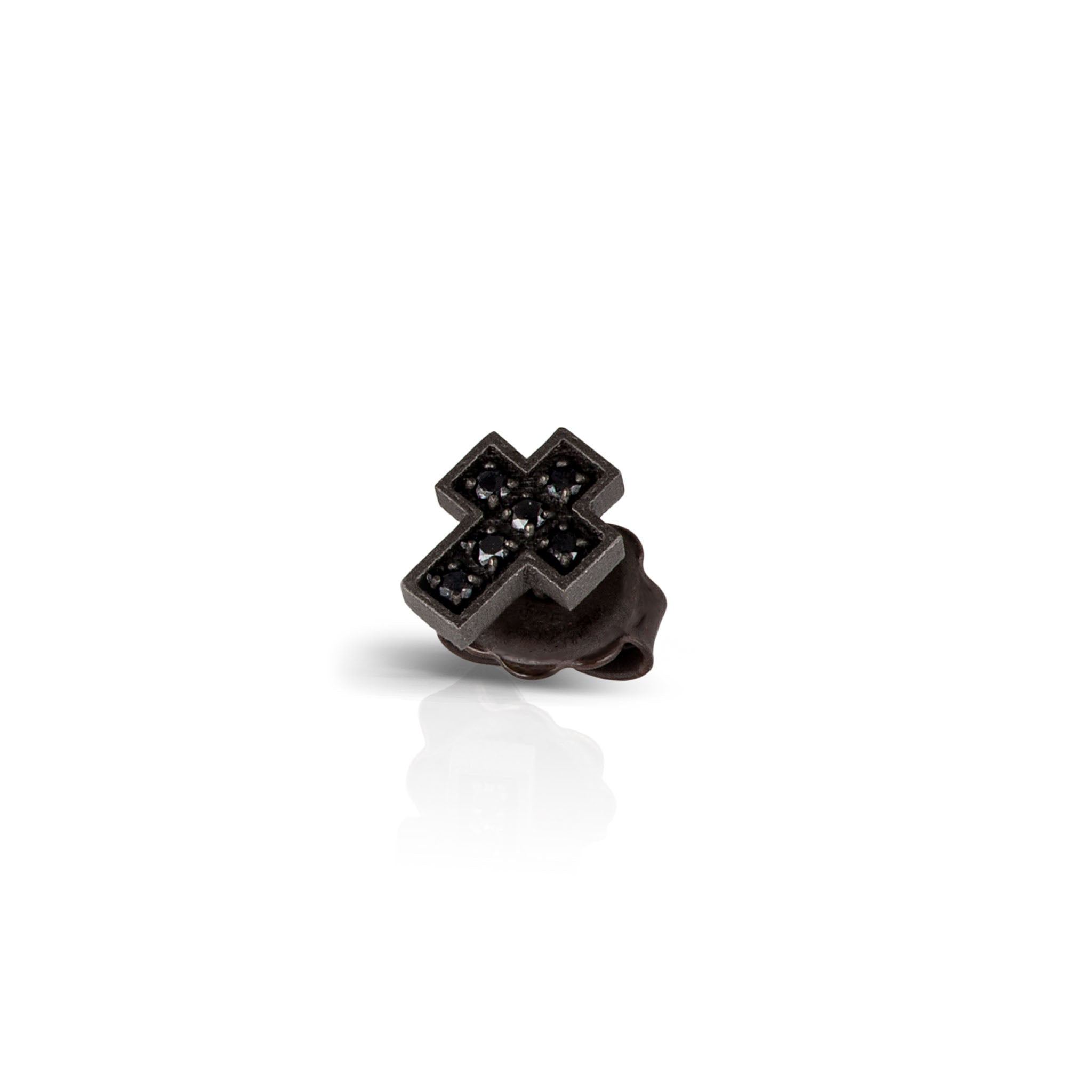 MONO Earring UOMO CROCI IN Titanium and Diamonds BLACK.