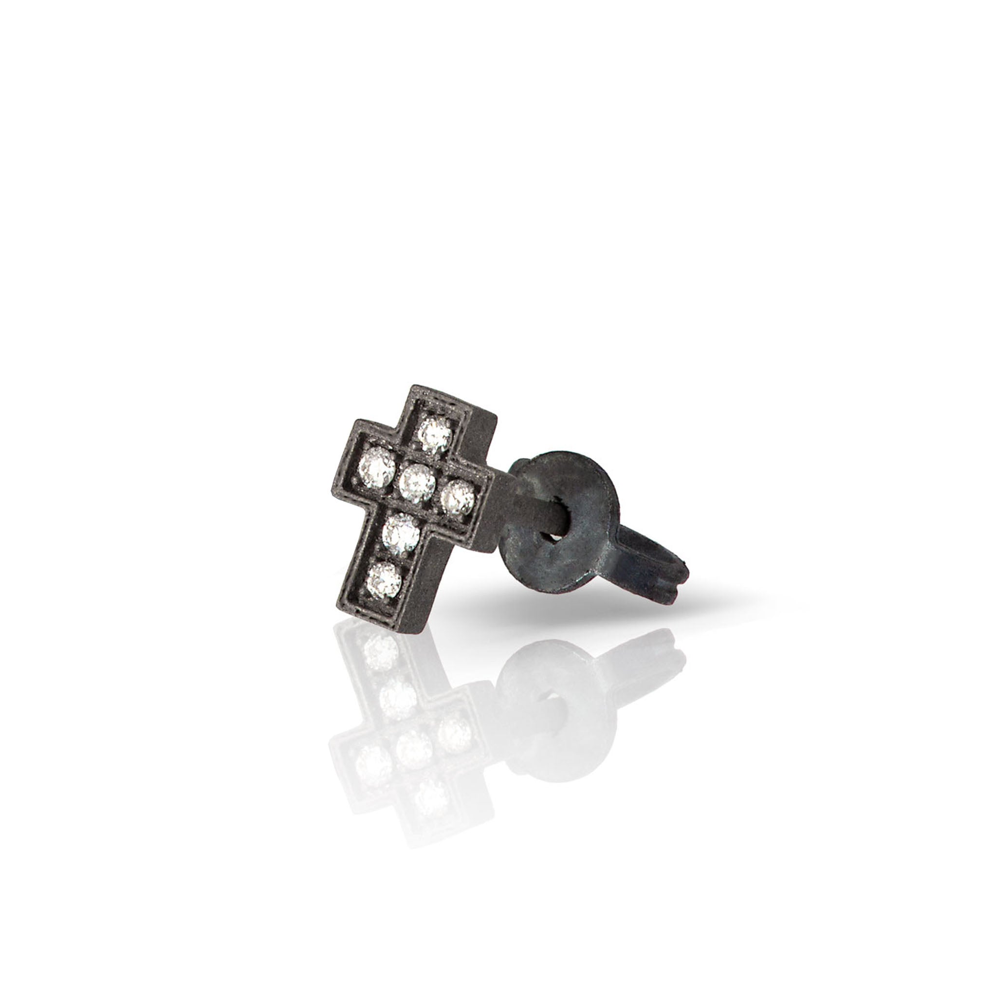 MONO Earring UOMO CROCI IN Titanium and Diamonds WHITE.