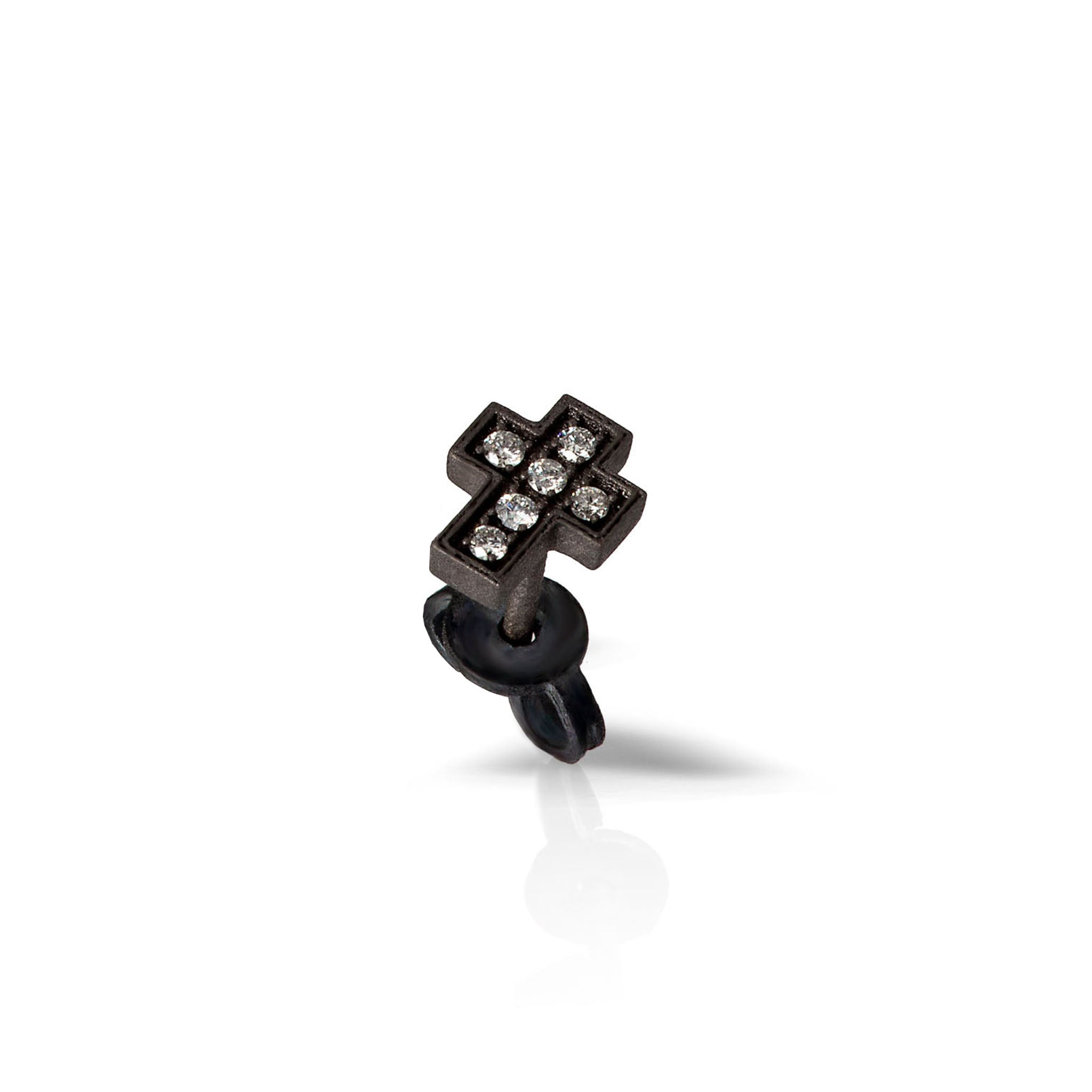 MONO Earring UOMO CROCI IN Titanium and Diamonds WHITE.