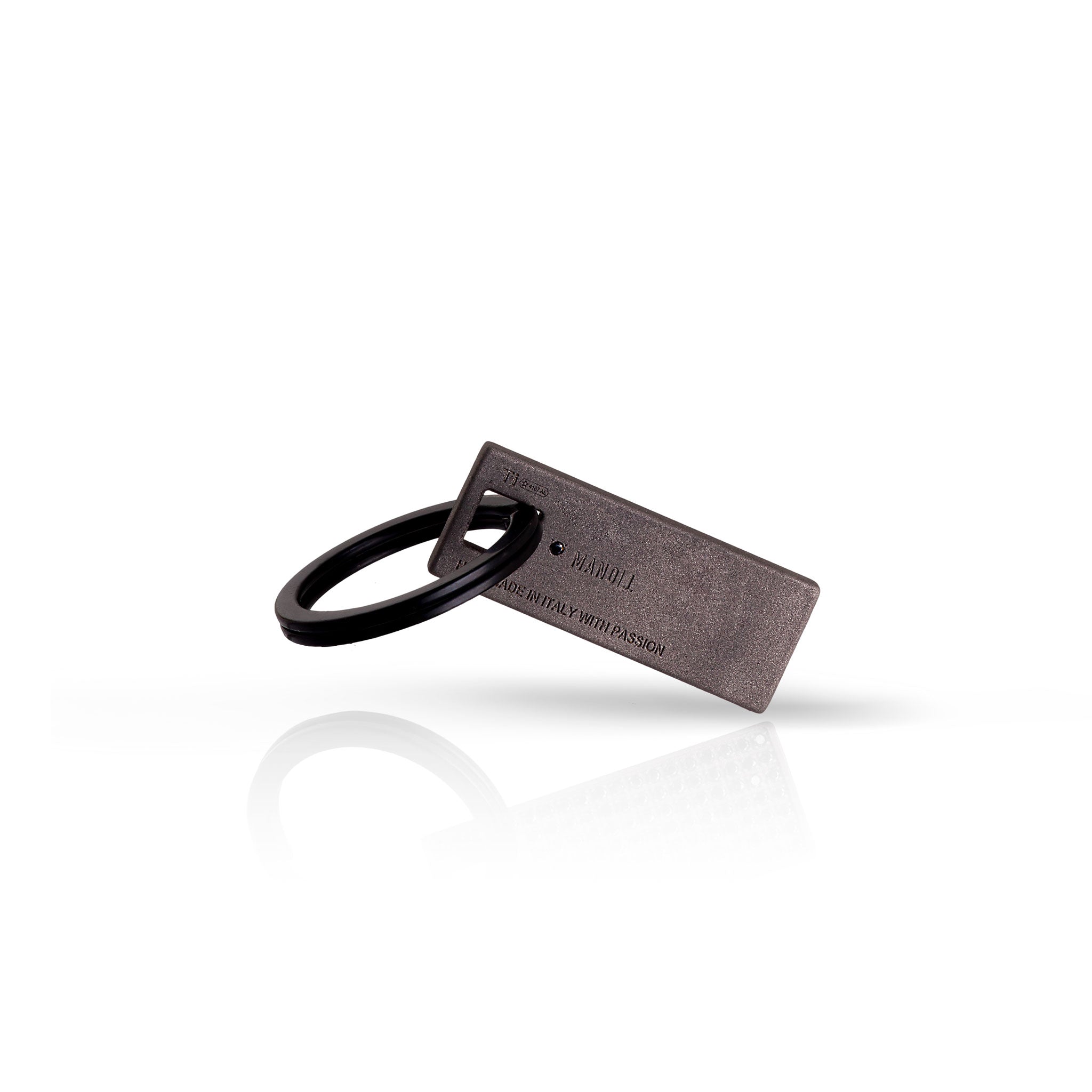 PORTACHIAVI IN TITANIO CON TARGHETTA PAVE' E 108 DIAMANTI BLACK DA 1 PUNTO